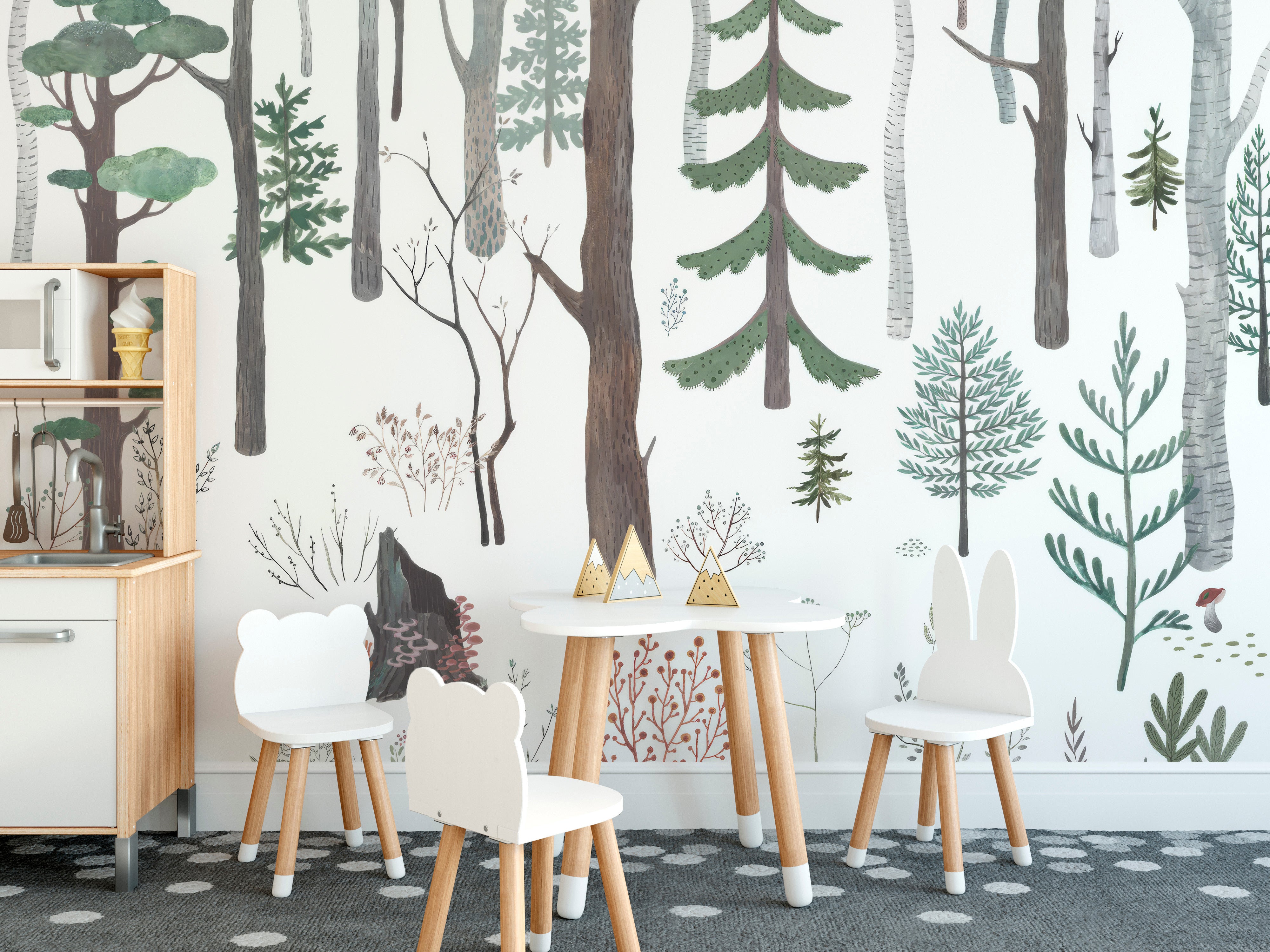 Woodland Dream Wall Mural with Gentle Forest Vibes