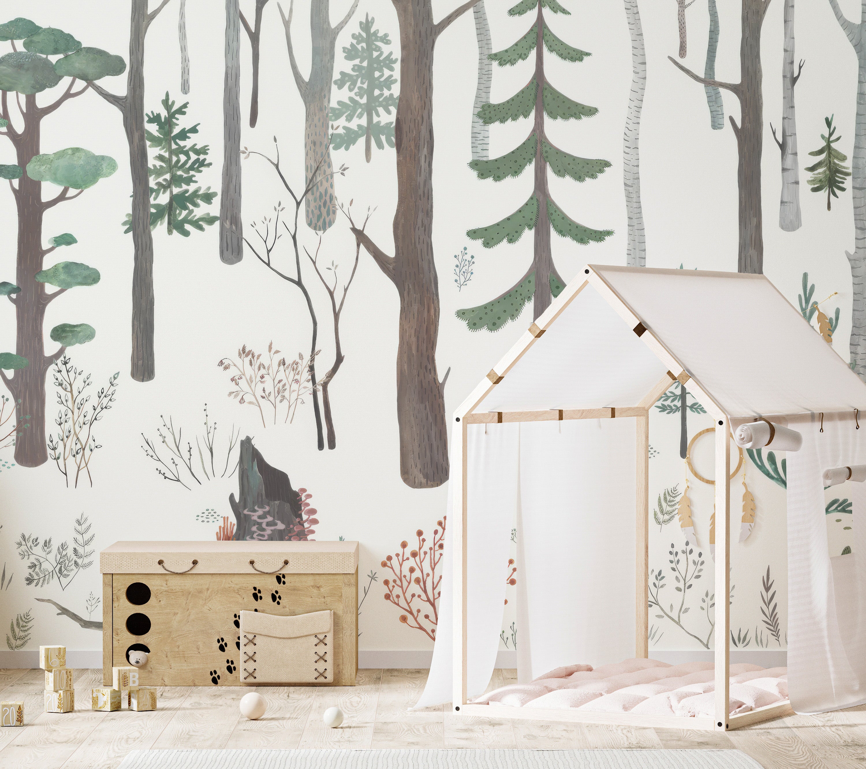 Woodland Dream Mural for a Serene Forest Look