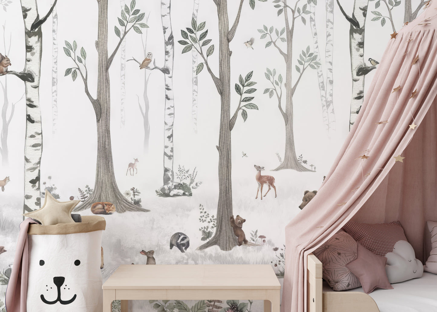 Woodland Creatures Wallpaper Mural for Children's Rooms