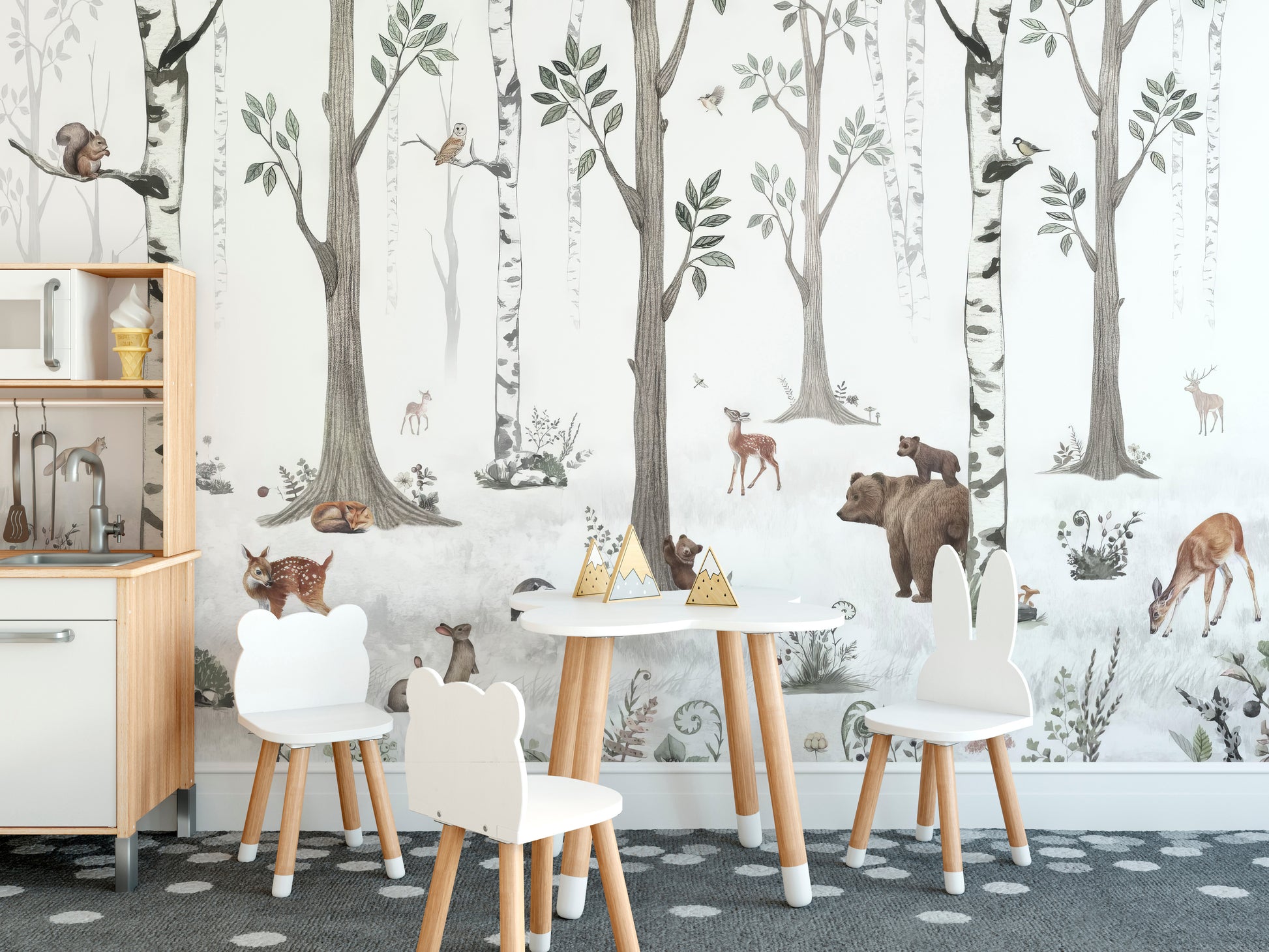 Woodland Creatures Wallpaper Mural for Kids' Rooms