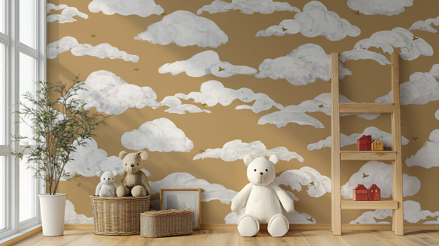 Fun Sky Birds Wallpaper Mural for Kids' Spaces