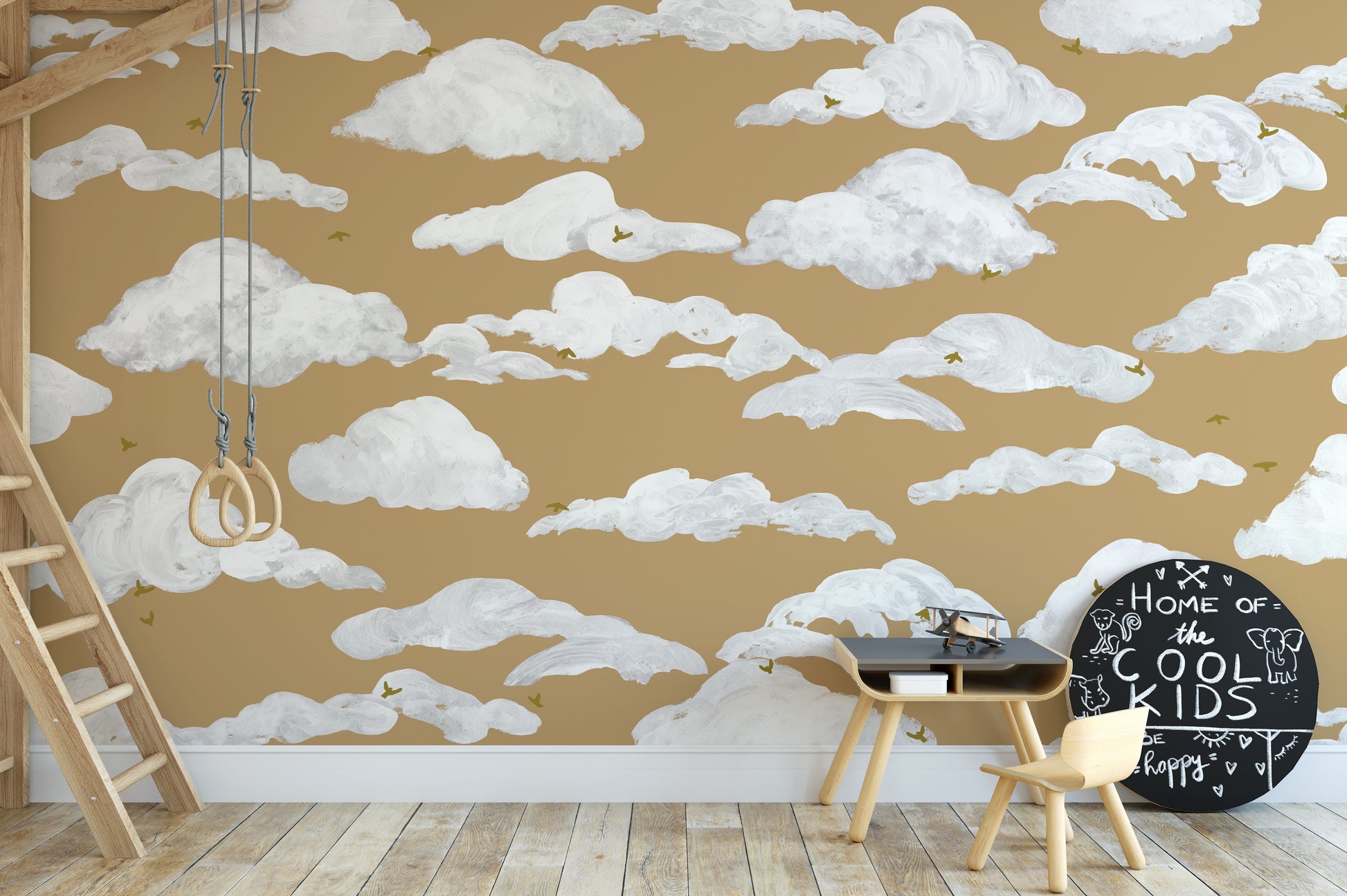 Dreamy Sky Birds Wallpaper Mural for Kids' Rooms