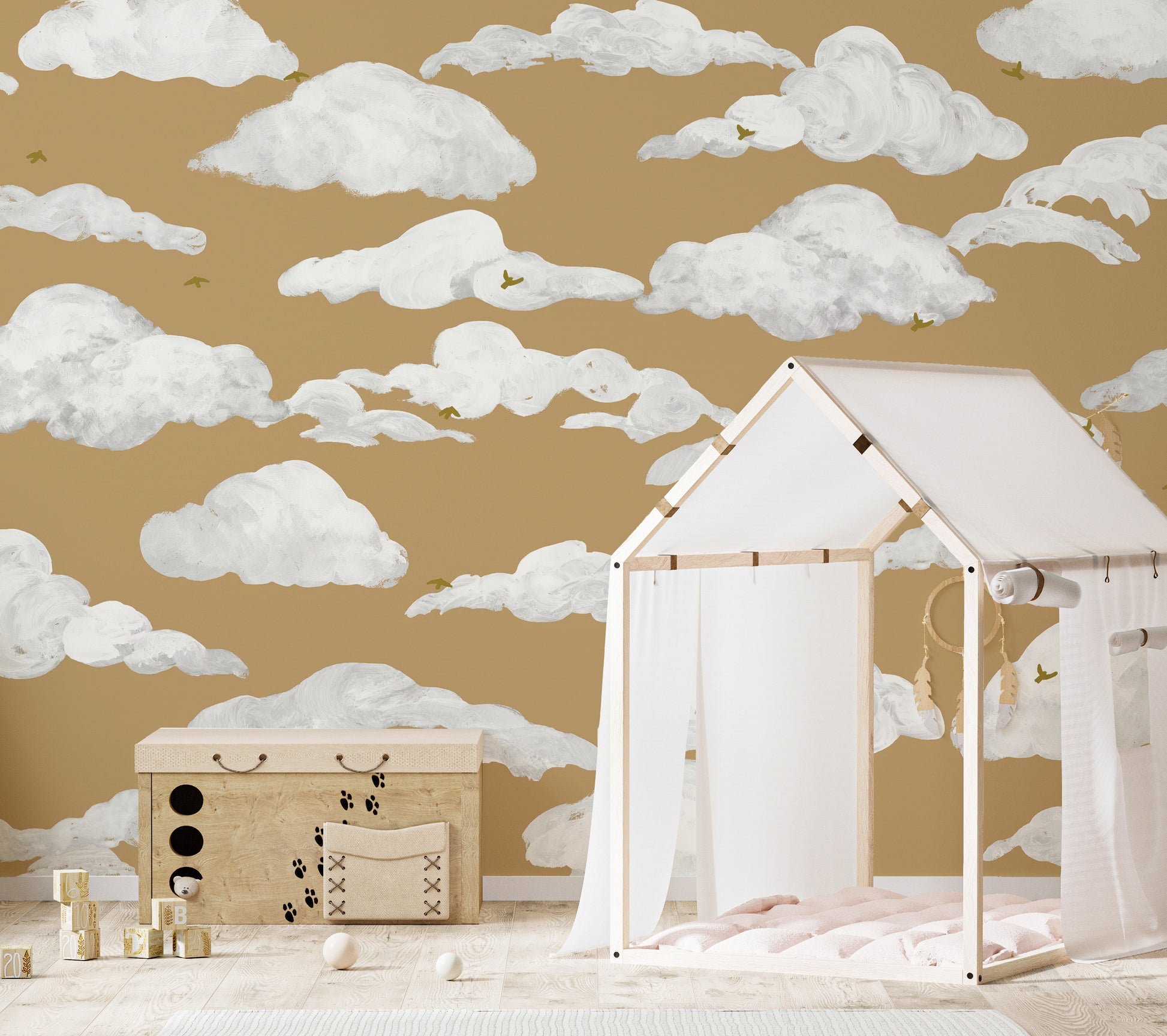 Dreamy Birds in the Sky Wallpaper Mural for Kids