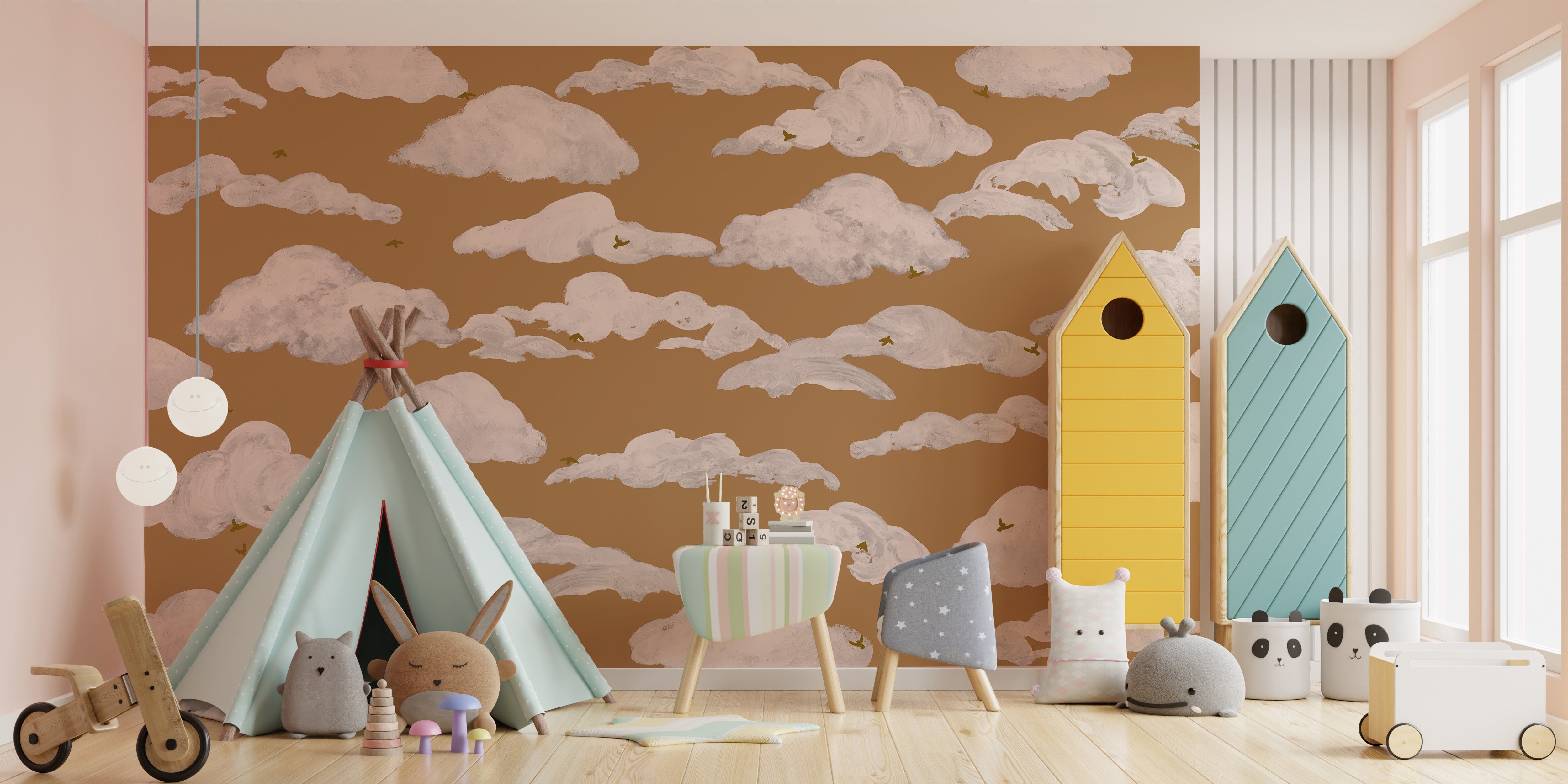 Kids' Sky Birds Mural for Colorful Walls