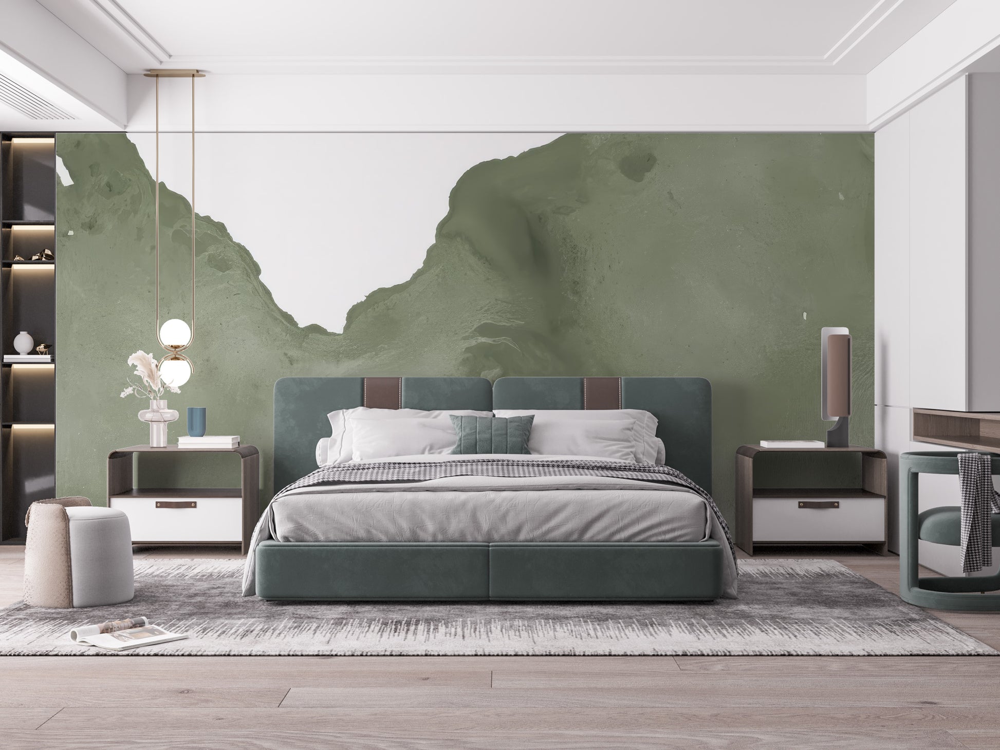 Monochrome Abstract Wall Mural for Contemporary Spaces