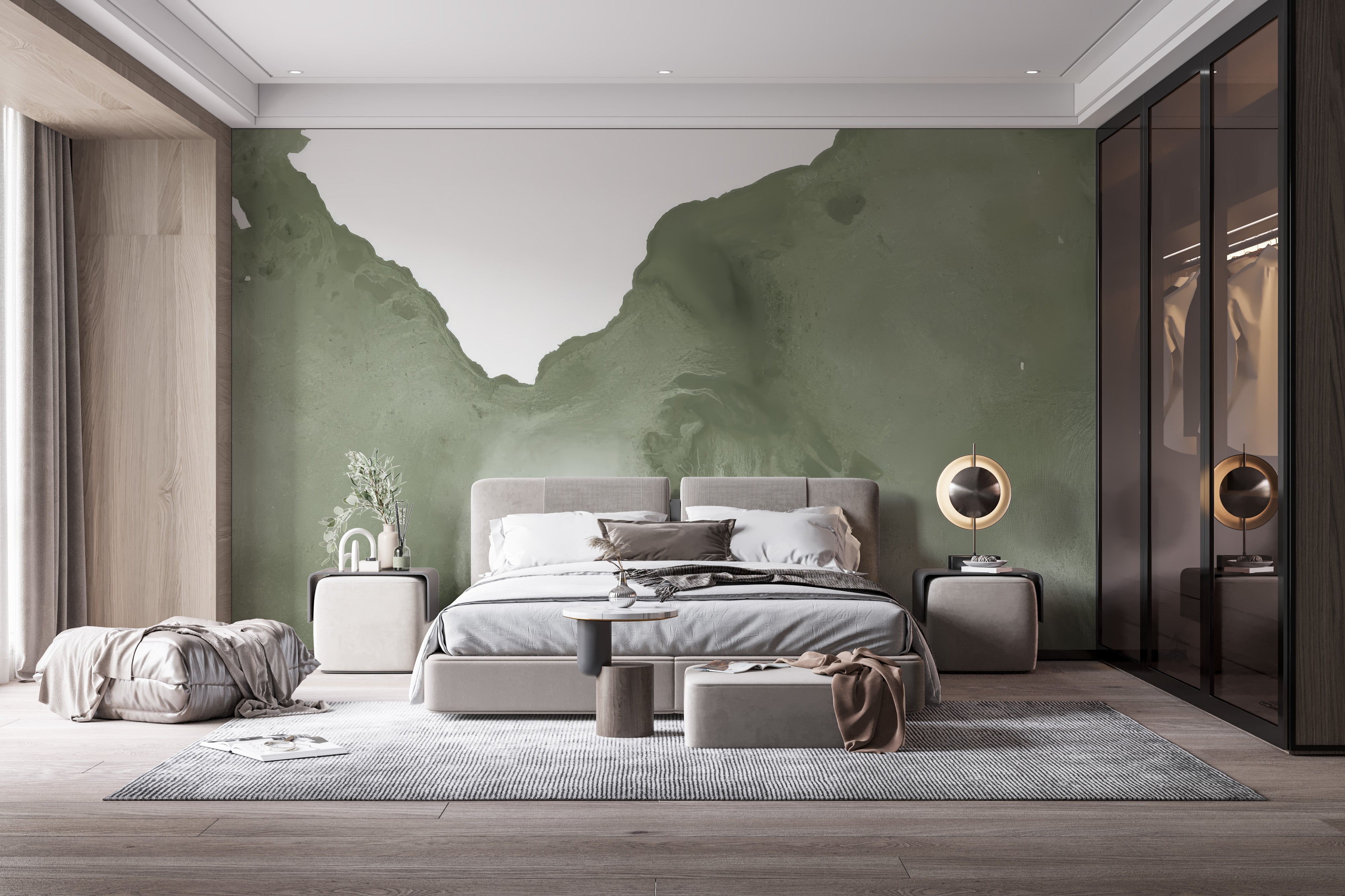 Abstract Monochrome Wall Mural for a Bold Look