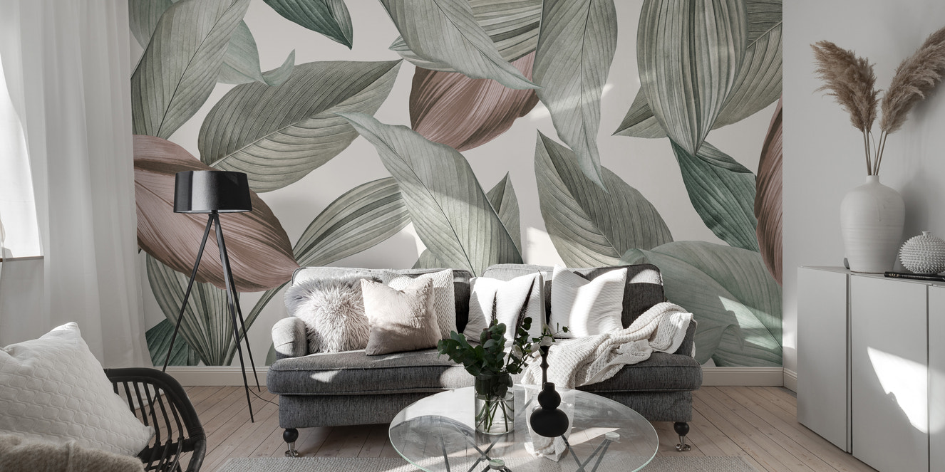 Gentle Leaf Patterns Wallpaper Mural