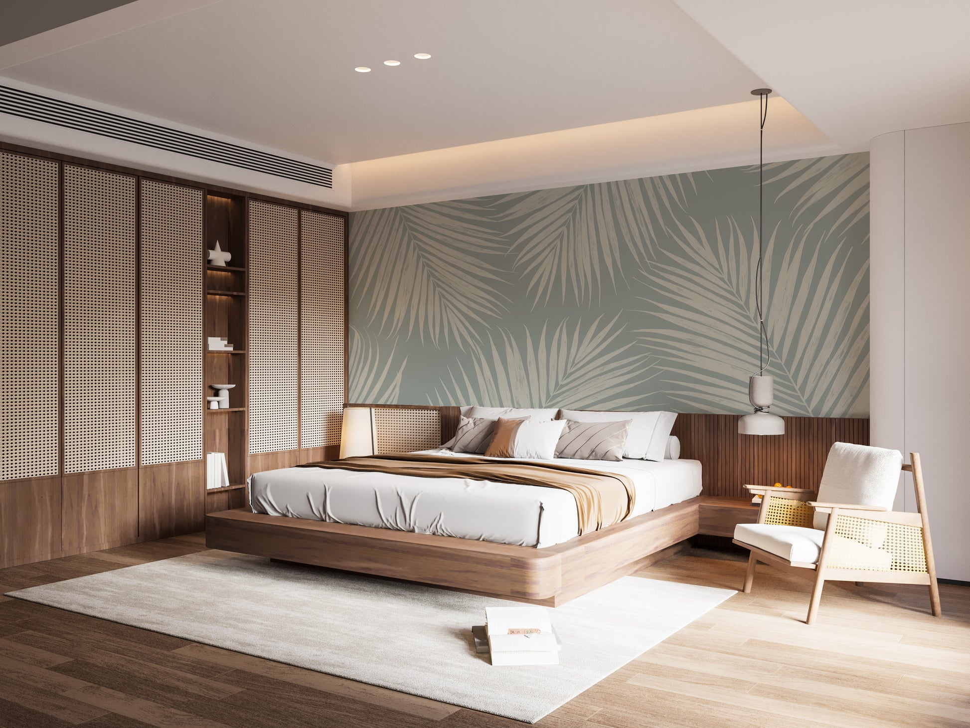 Self-adhesive palm leaf wallpaper for tropical vibes