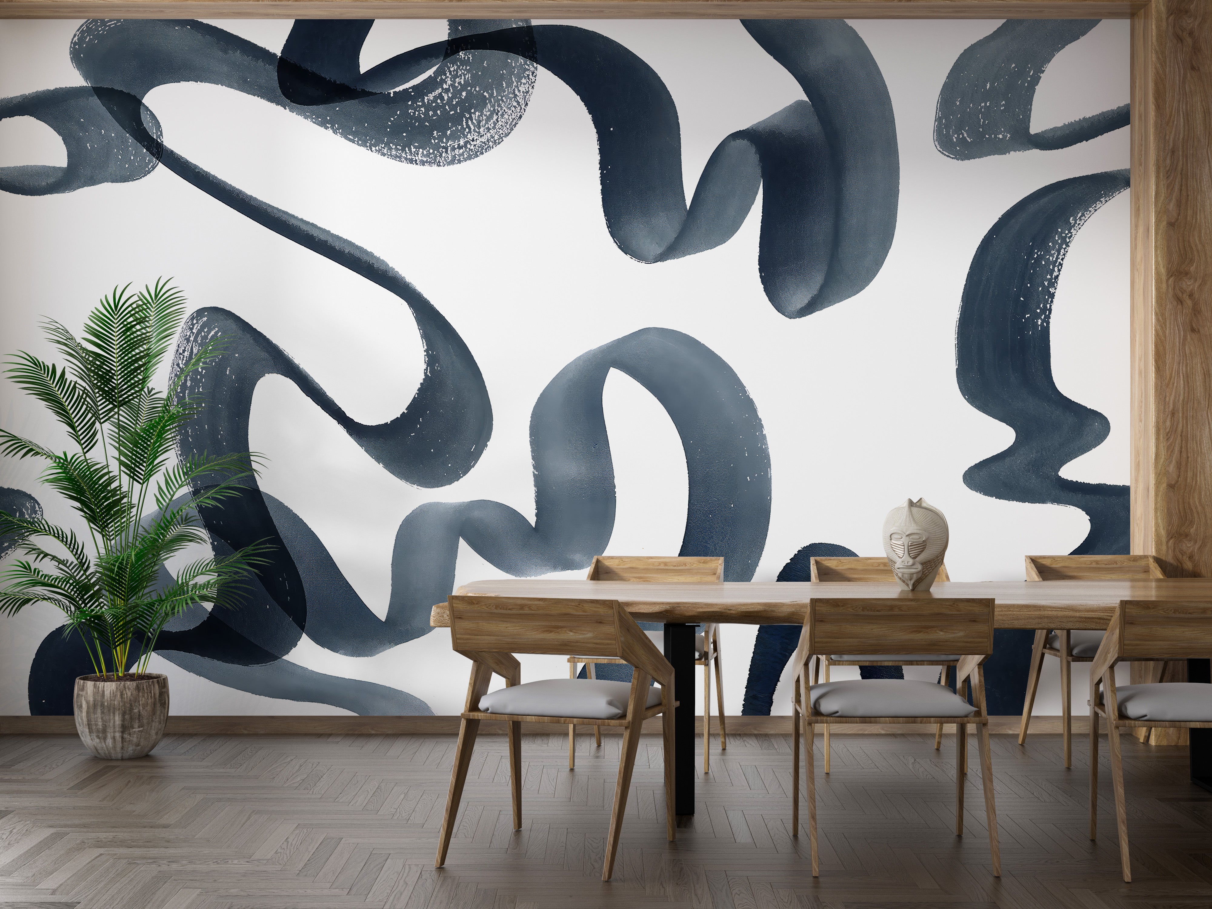 Wavy Elegance mural showcasing gentle curves
