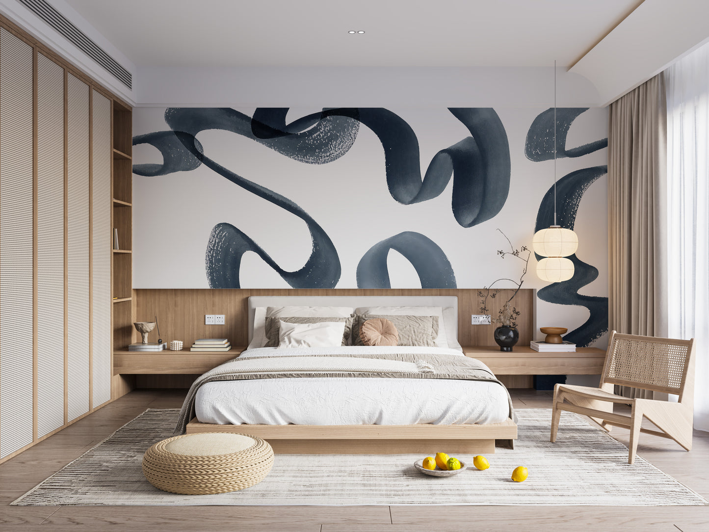 Graceful waves in Wavy Elegance mural
