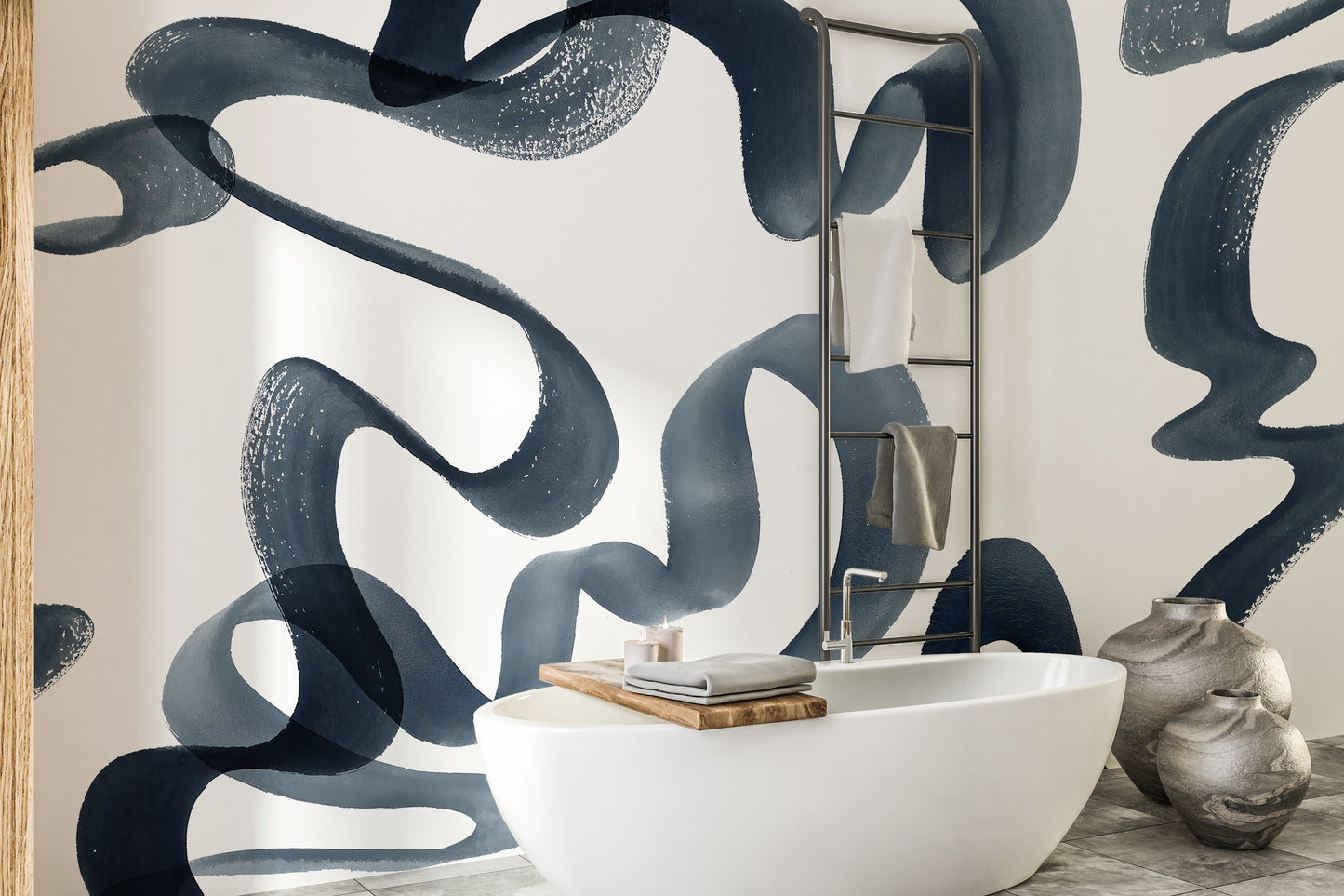 Artistic wave design for wall mural
