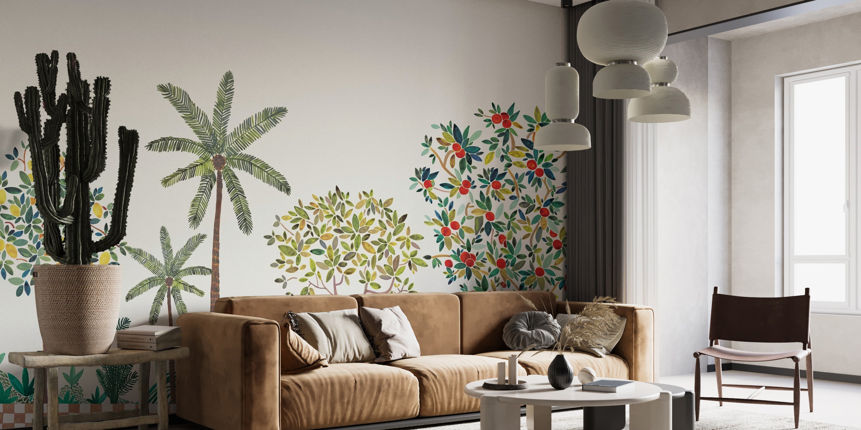 Green lemon tree wallpaper mural for nature
