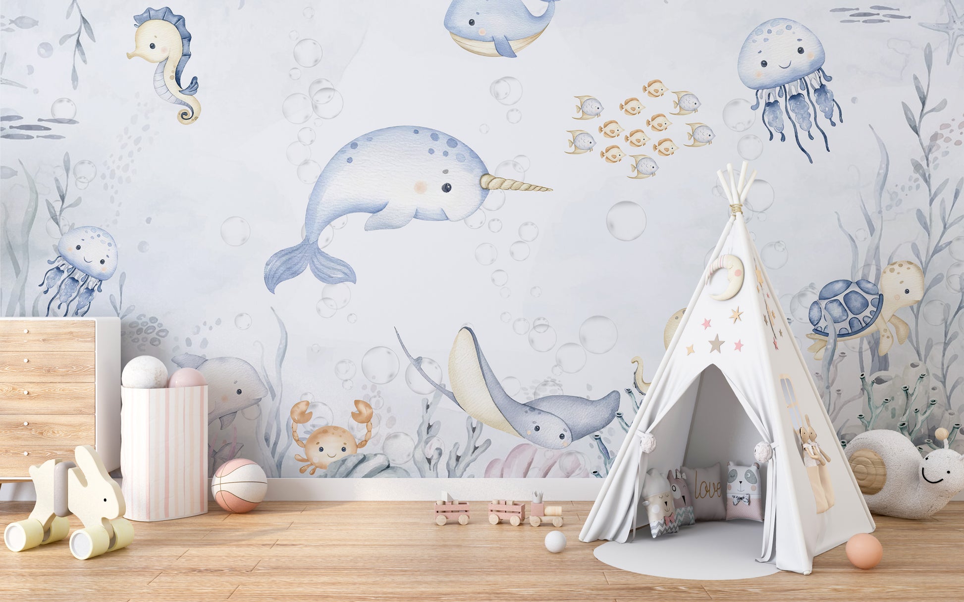 Ocean Wonders Wallpaper Mural for your space