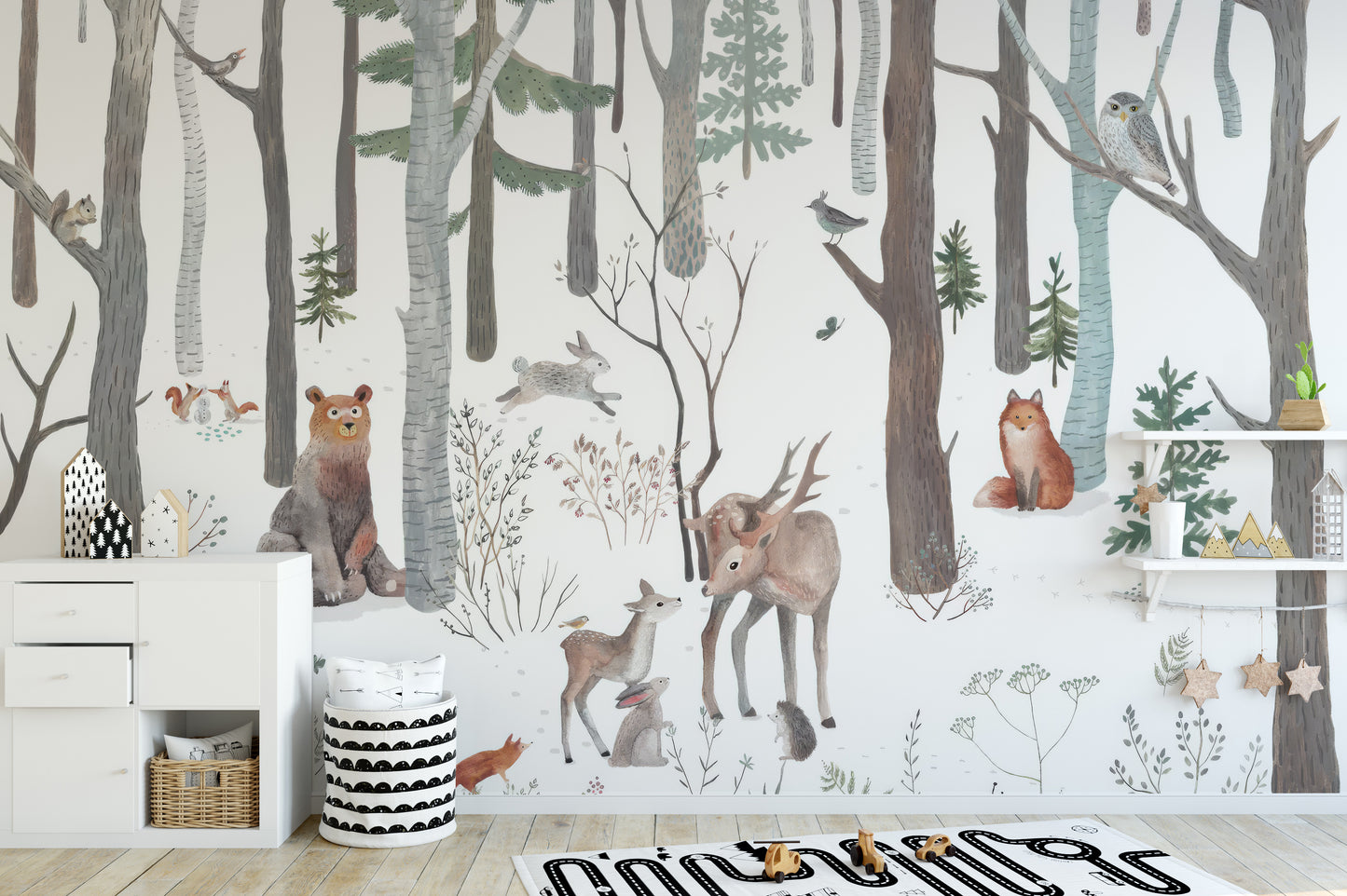 Winter Wildlife Wallpaper Mural for serene vibes