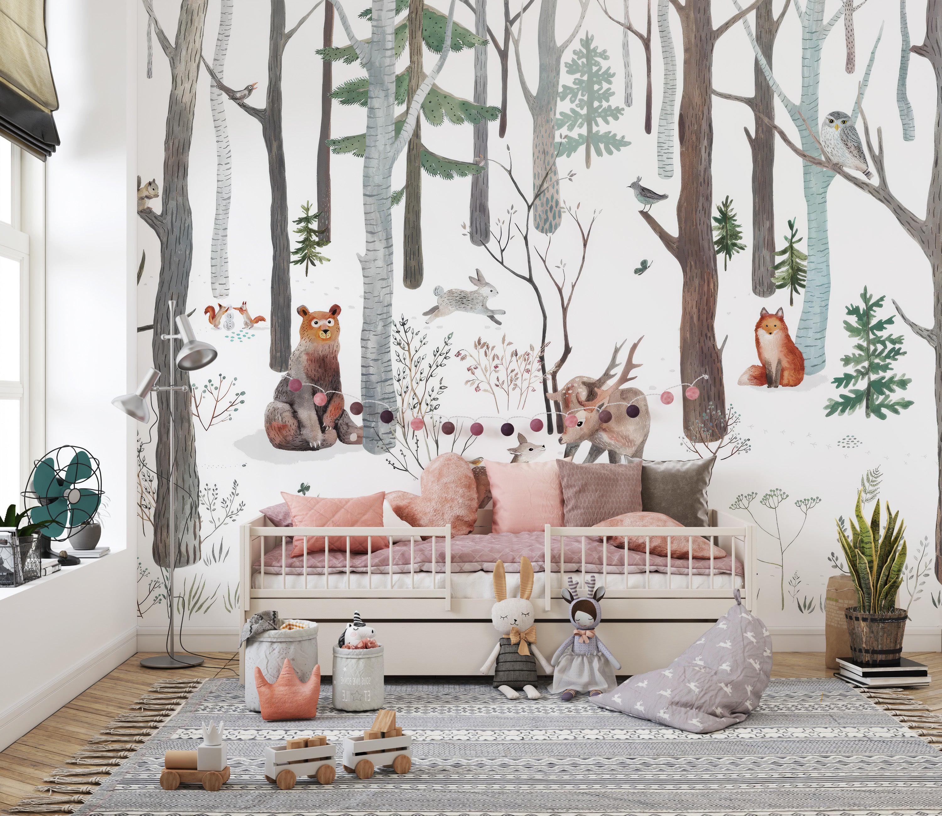 Winter Wildlife Wallpaper Mural for peaceful ambiance