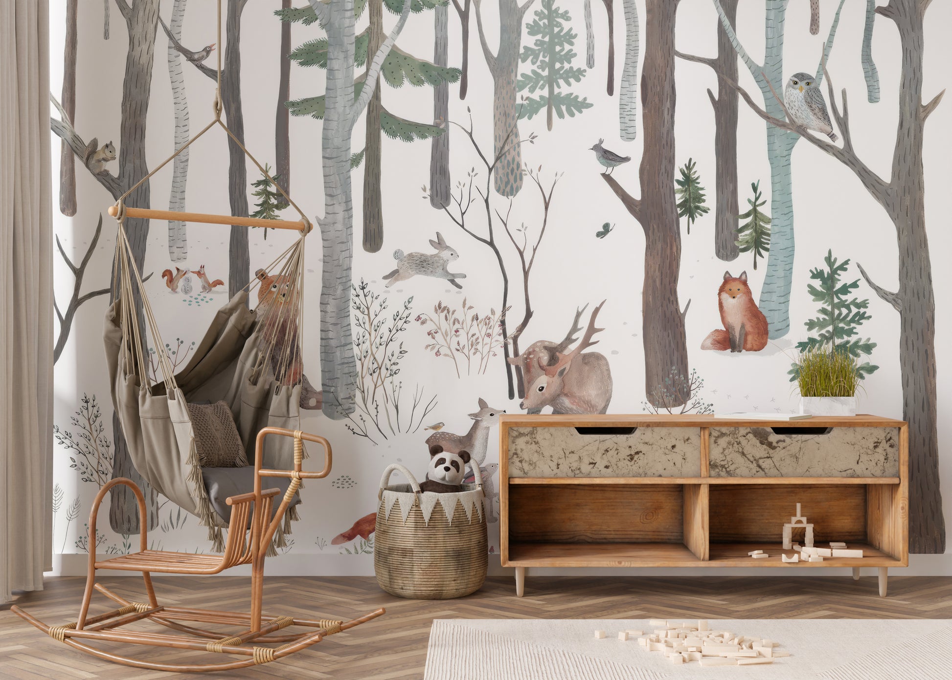 Beautiful Winter Wildlife Wallpaper Mural design