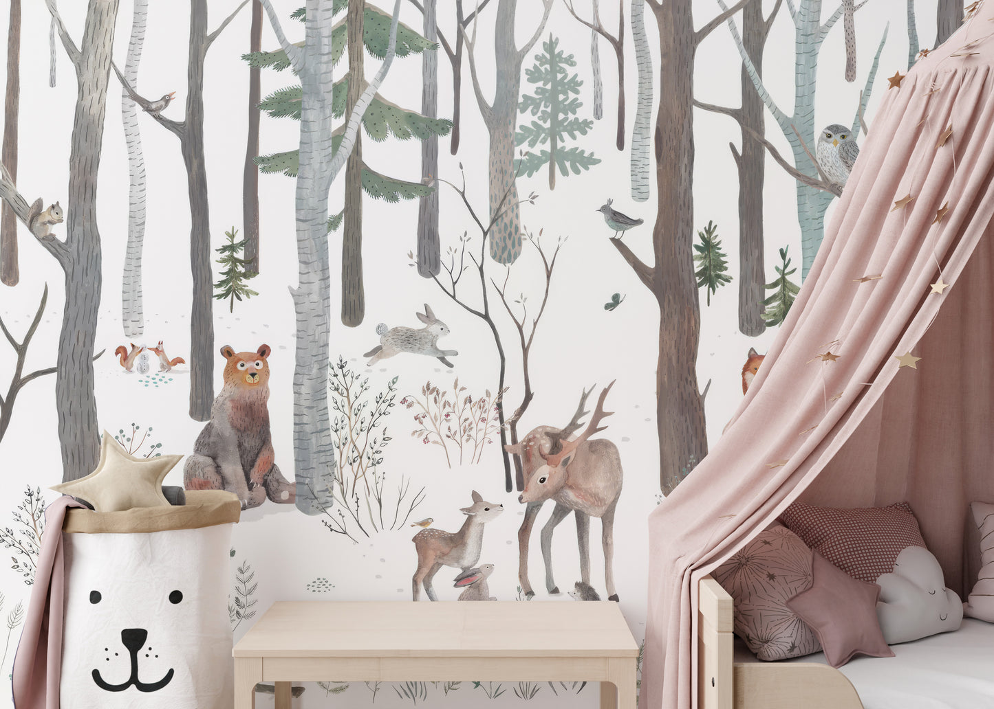 Winter Wildlife Wallpaper Mural for a cool look