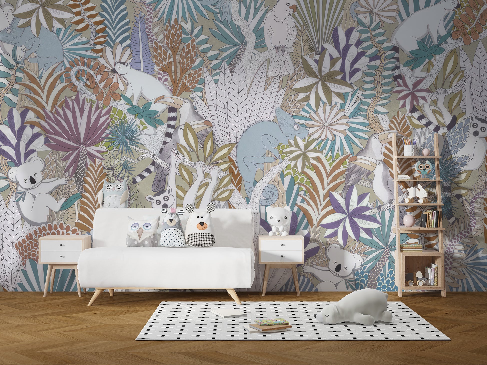 Tropical Fauna Wallpaper Mural for a lively feel