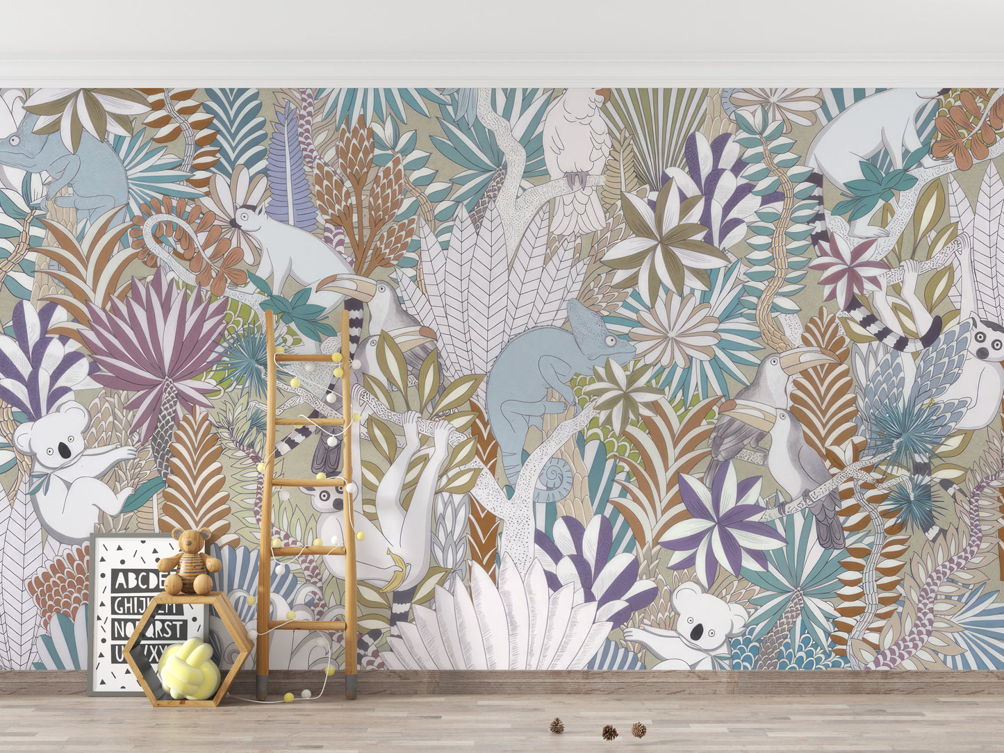 Tropical Fauna Wallpaper Mural for vibrant walls