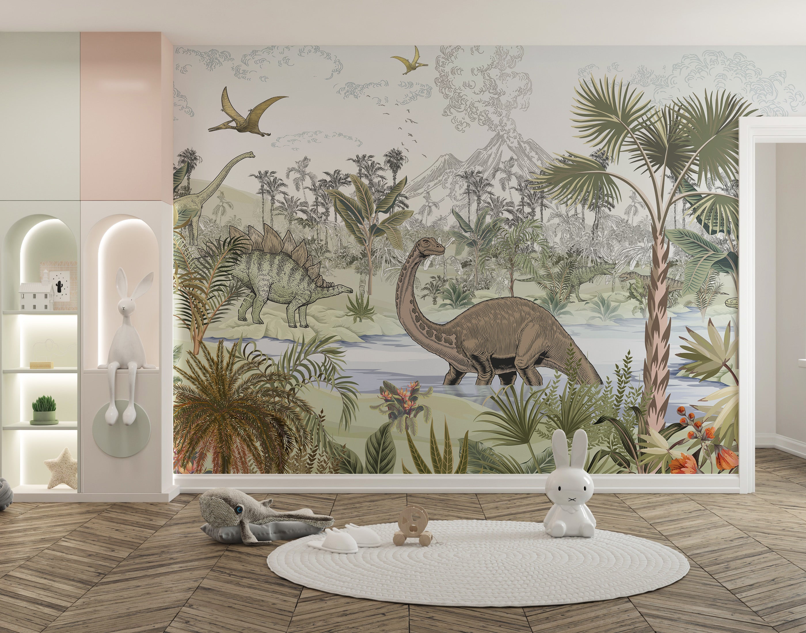 Bring dinosaurs to life with Dinosaur Valley Wallpaper Mural
