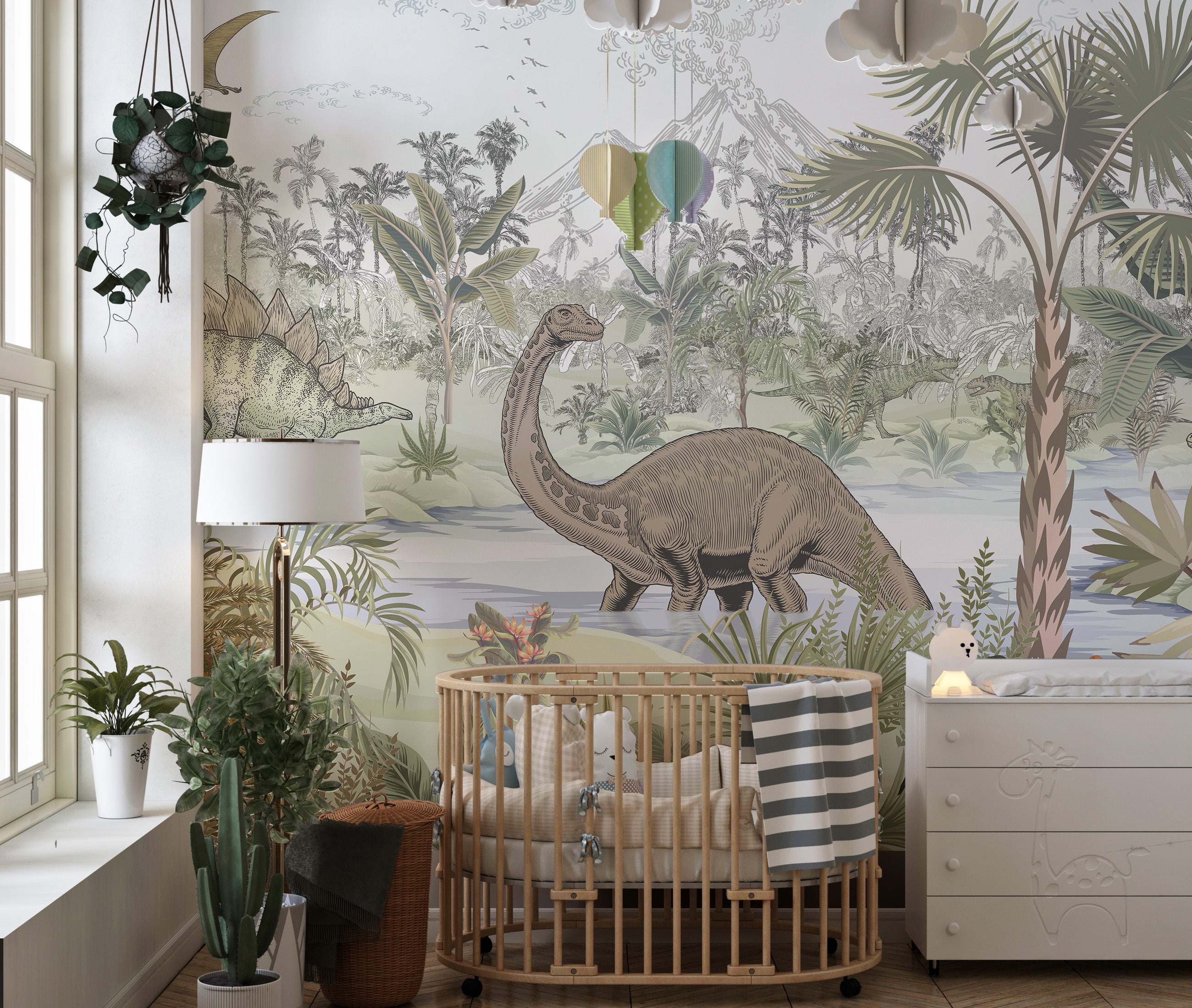 Dinosaur Valley Wallpaper Mural for a playful vibe