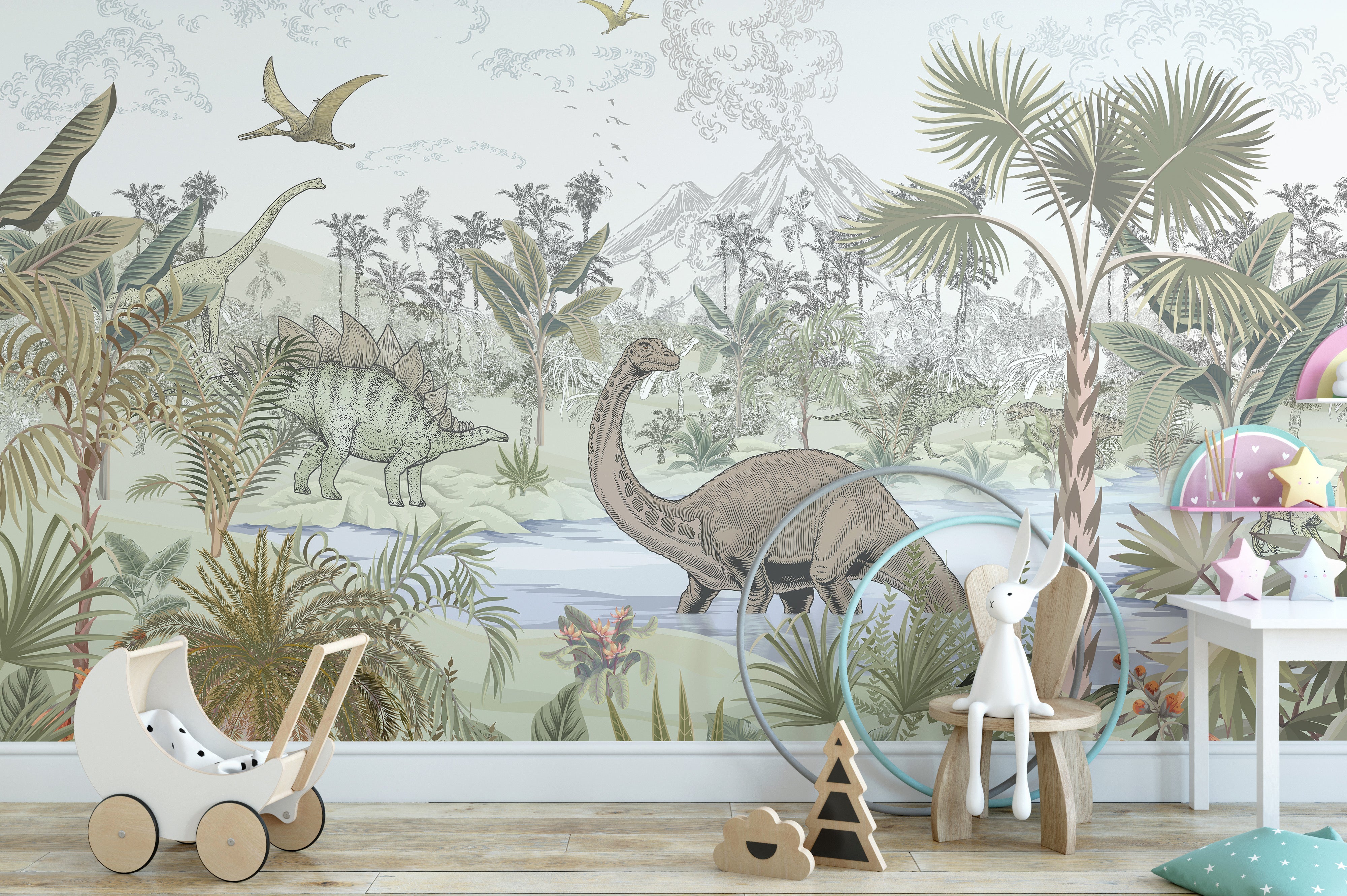 Dinosaur Valley Wallpaper Mural for a wild feel