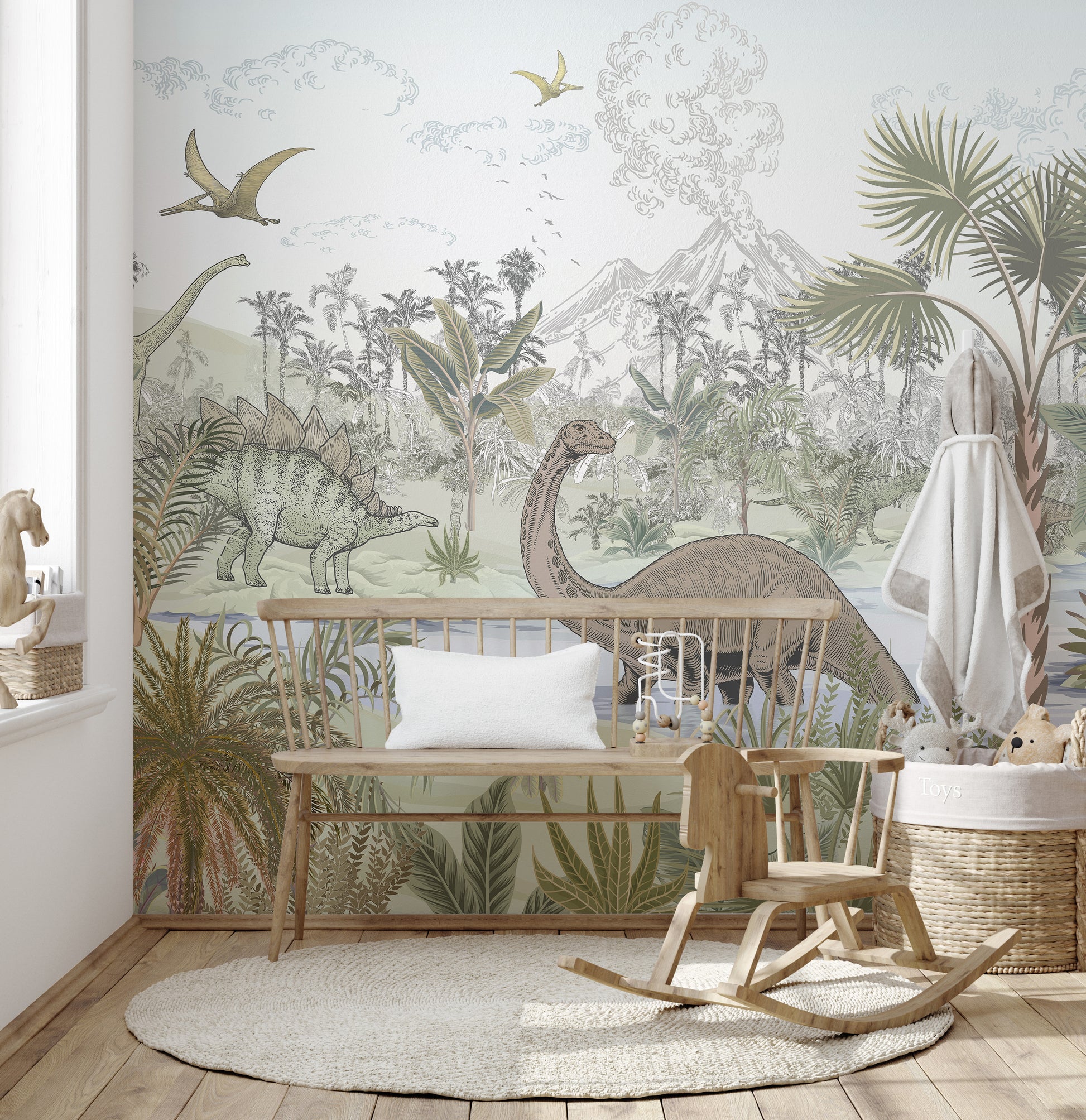 Dinosaur Valley Wallpaper Mural for a colorful look
