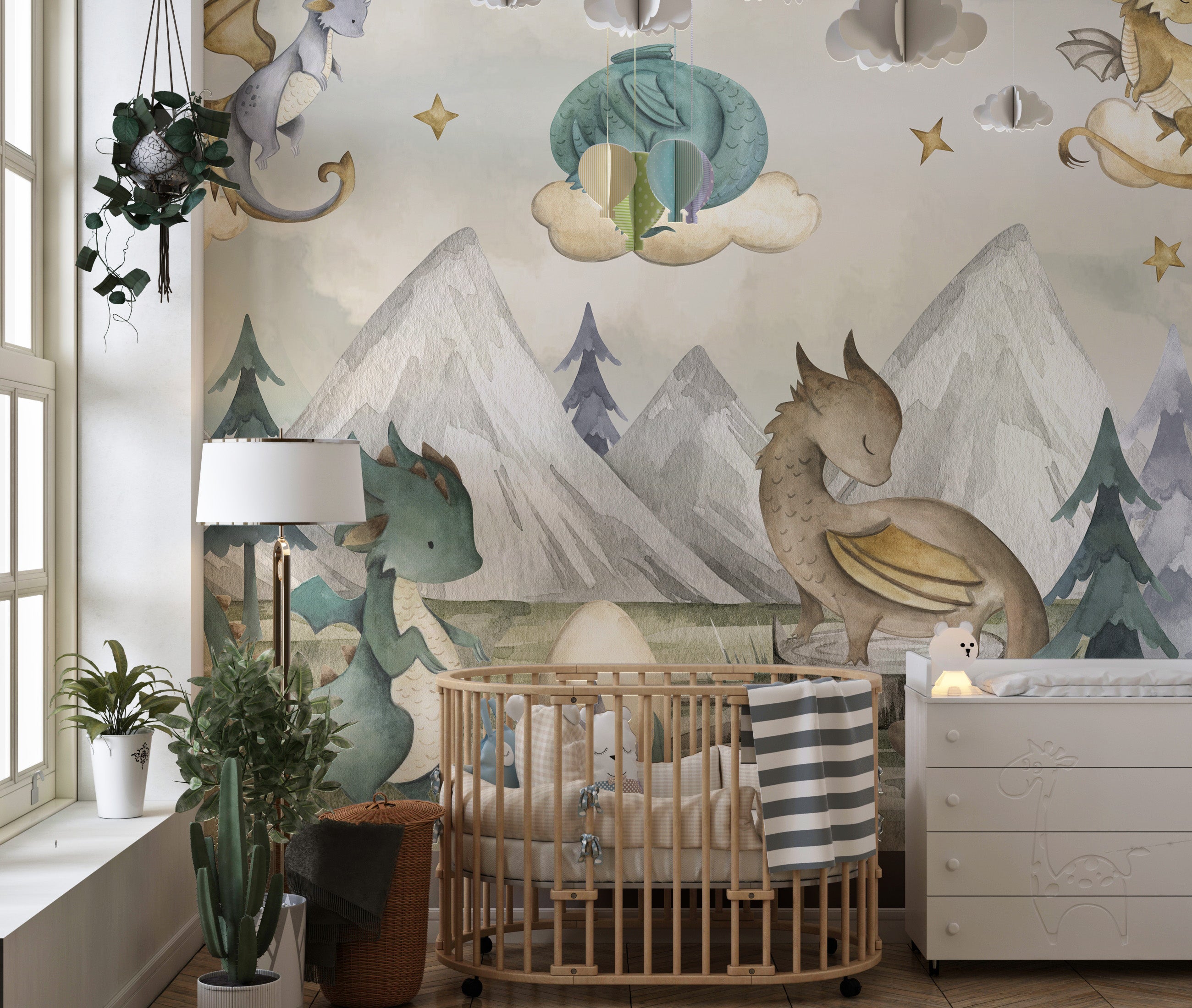 Fun Dreamy Dragon Playland Wallpaper Mural