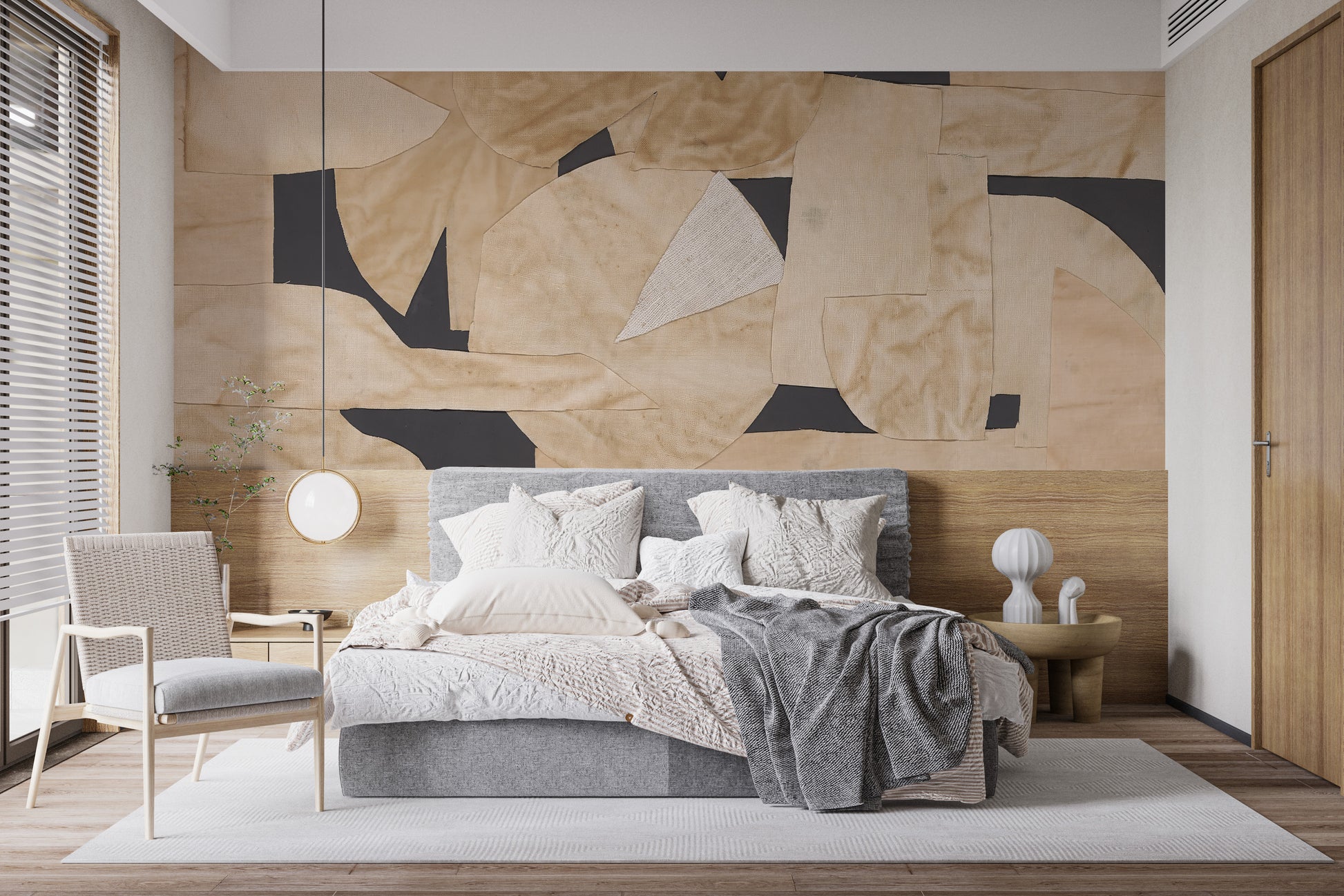 Elegant Organic Forms Wallpaper Mural design