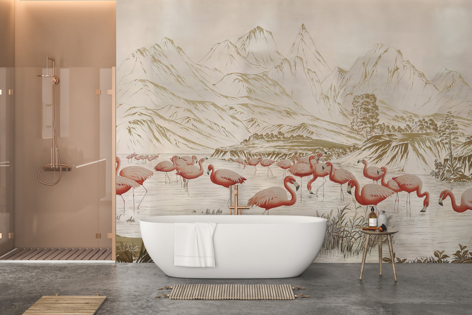 Flamingo Lake Wallpaper Mural for a fresh look
