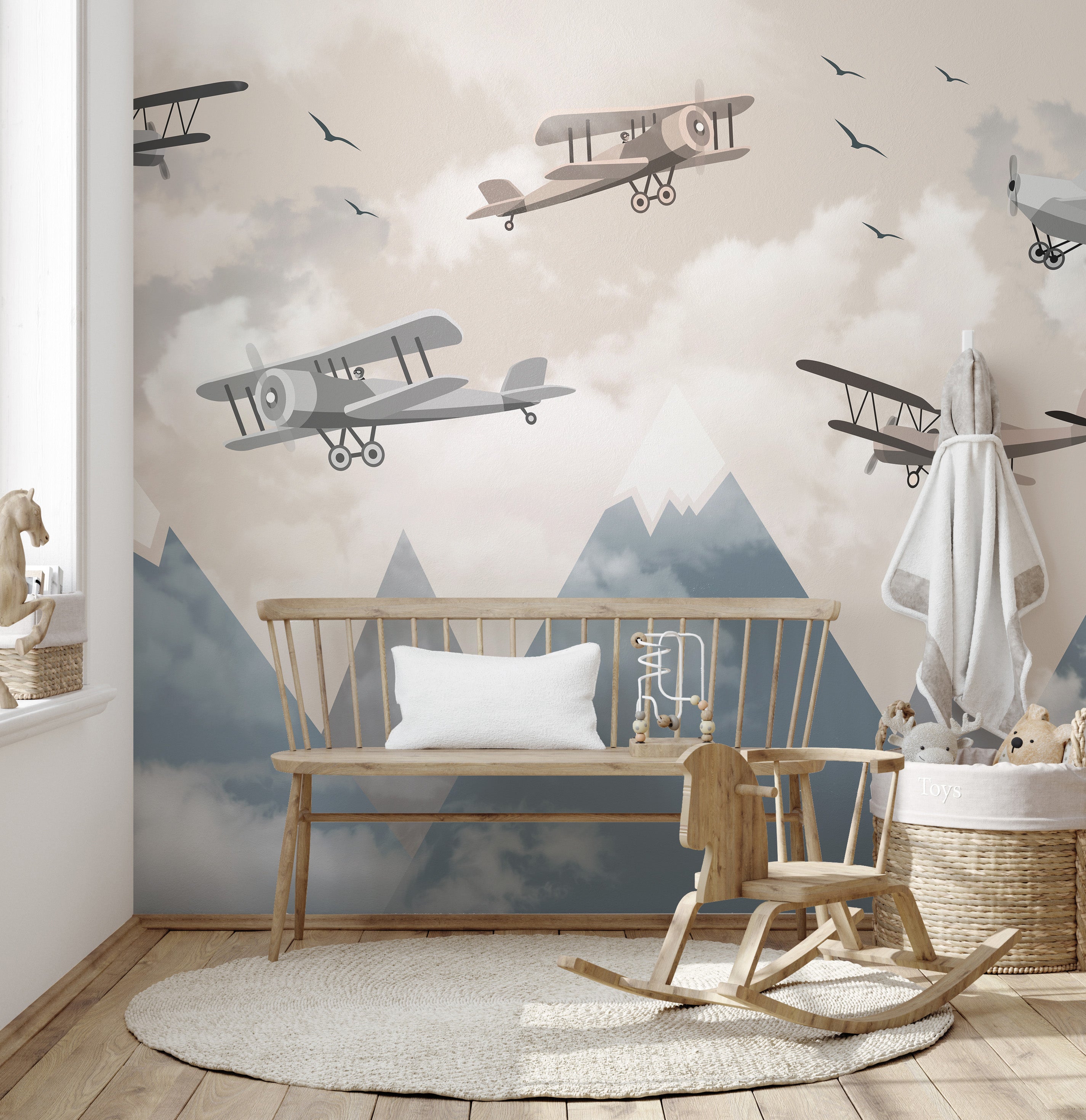 Alpine Flight Adventure Wall Mural for a vibrant space
