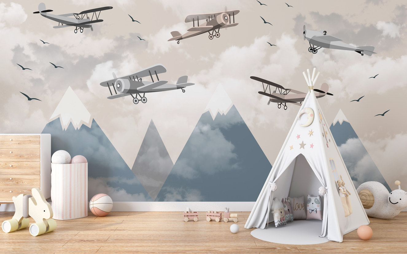 Alpine Flight Adventure Wall Mural for kids