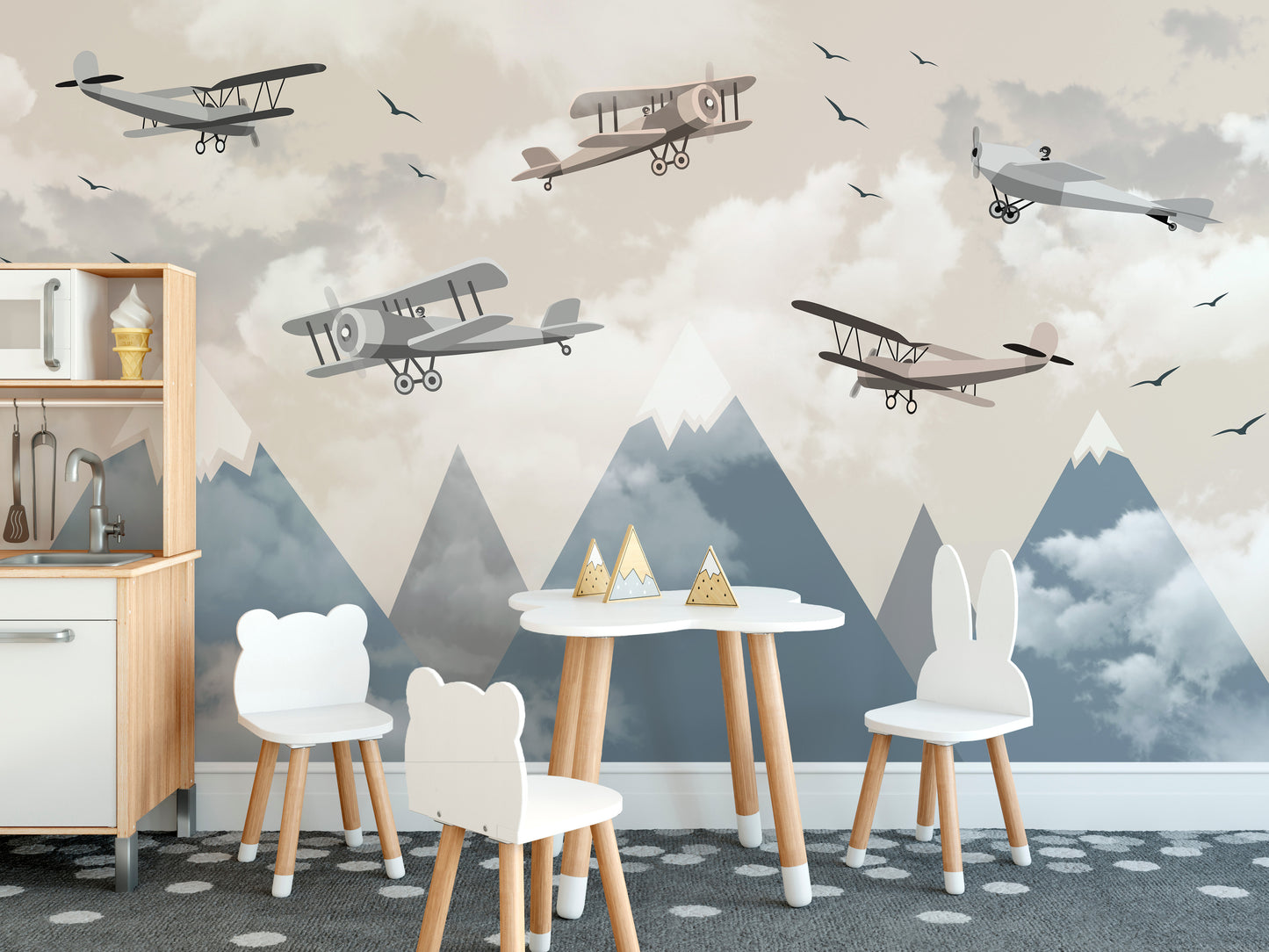 Exciting Alpine Flight Adventure Wall Mural