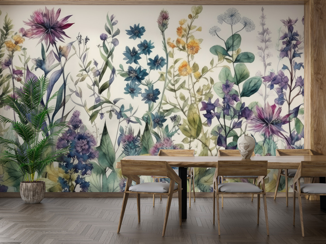 Garden Blooms Wallpaper Mural for natural decor