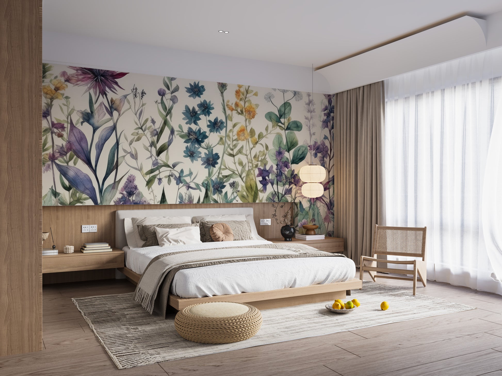 Garden Blooms Wallpaper Mural for colorful walls