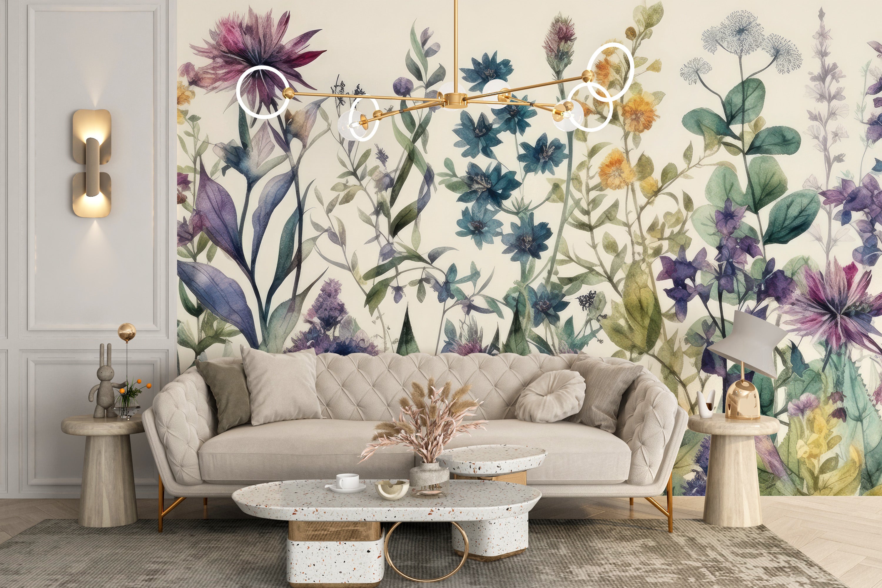 Garden Blooms Wallpaper Mural for a lively atmosphere