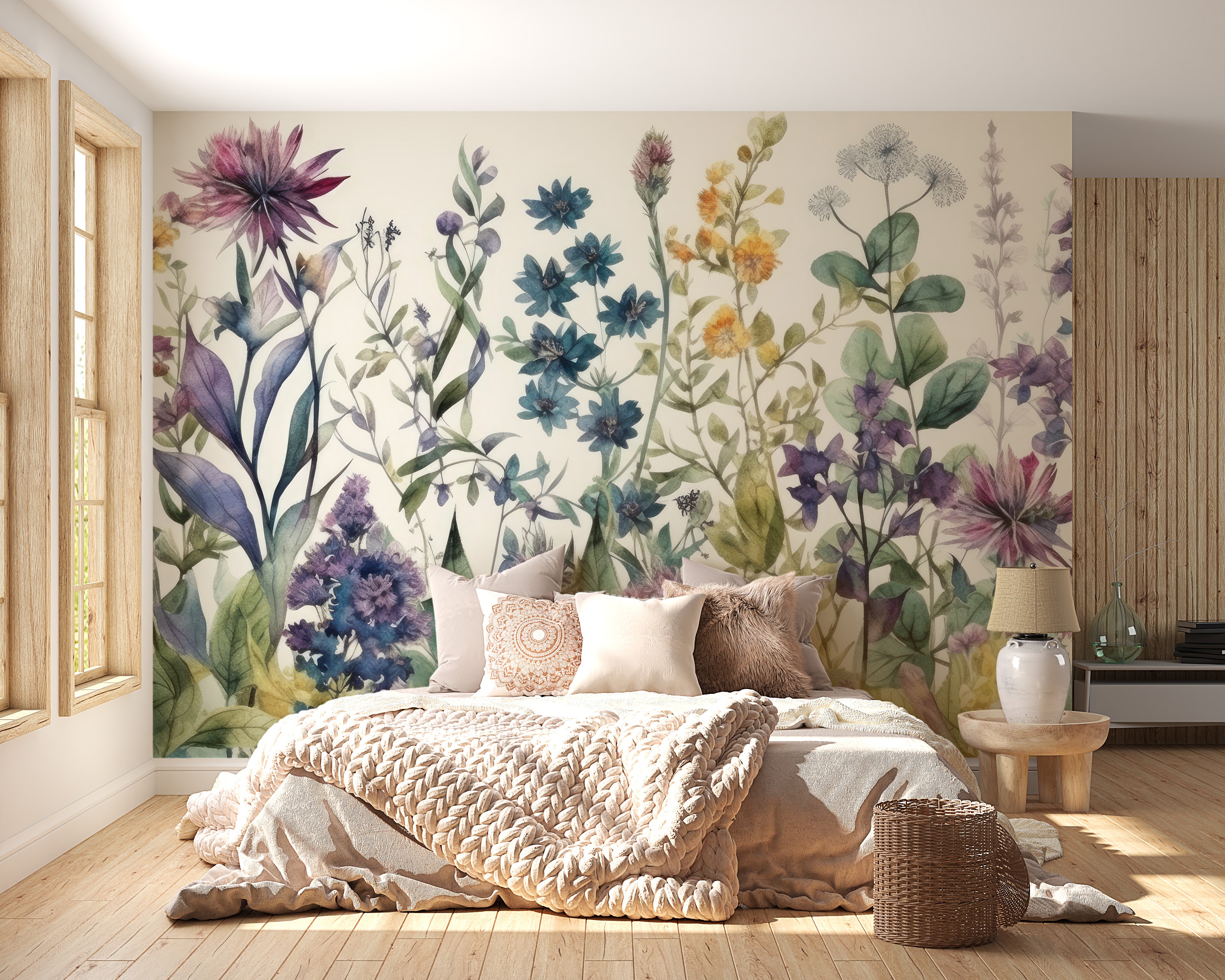 Garden Blooms Wallpaper Mural for elegant spaces