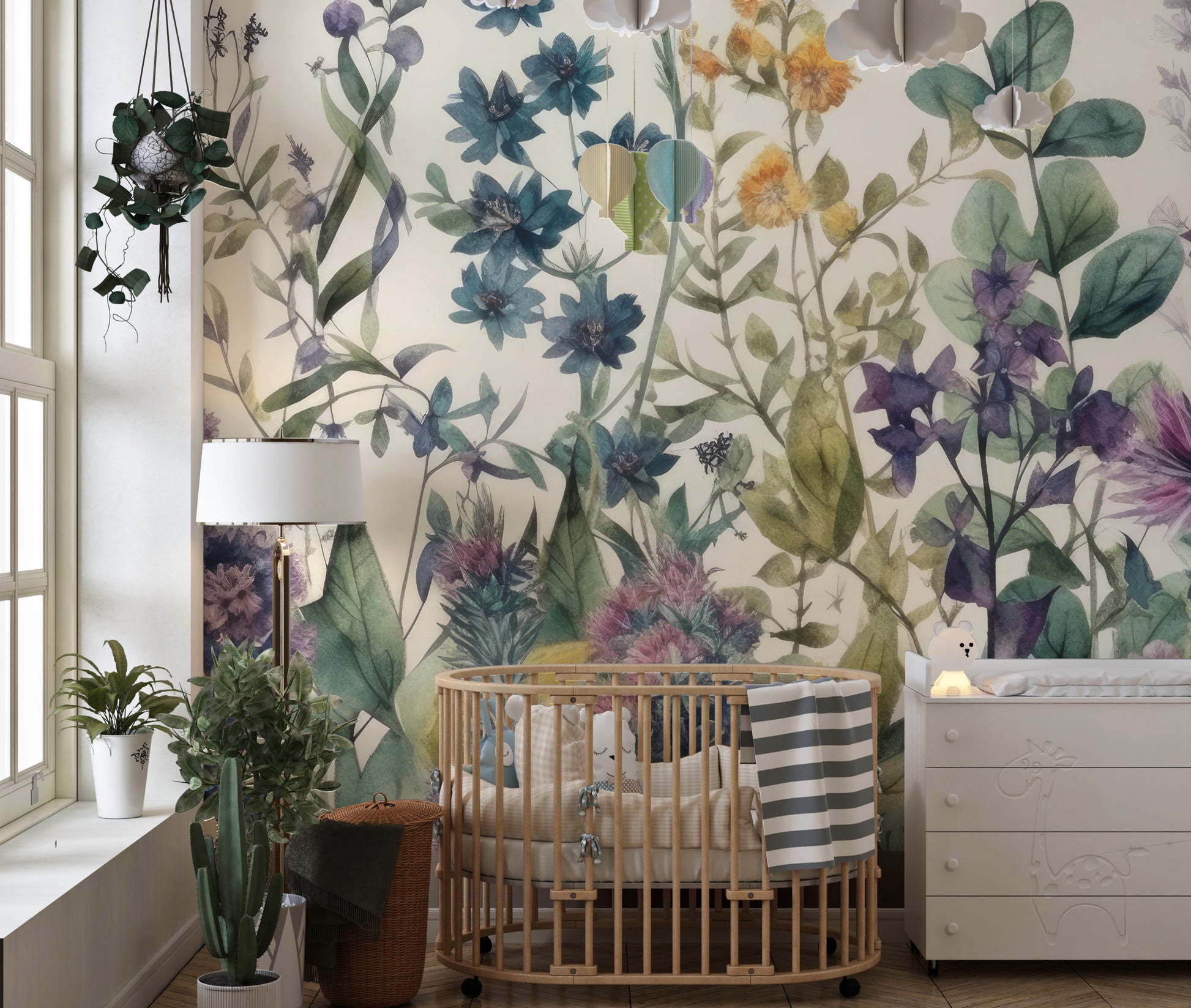 Garden Blooms Wallpaper Mural for floral charm