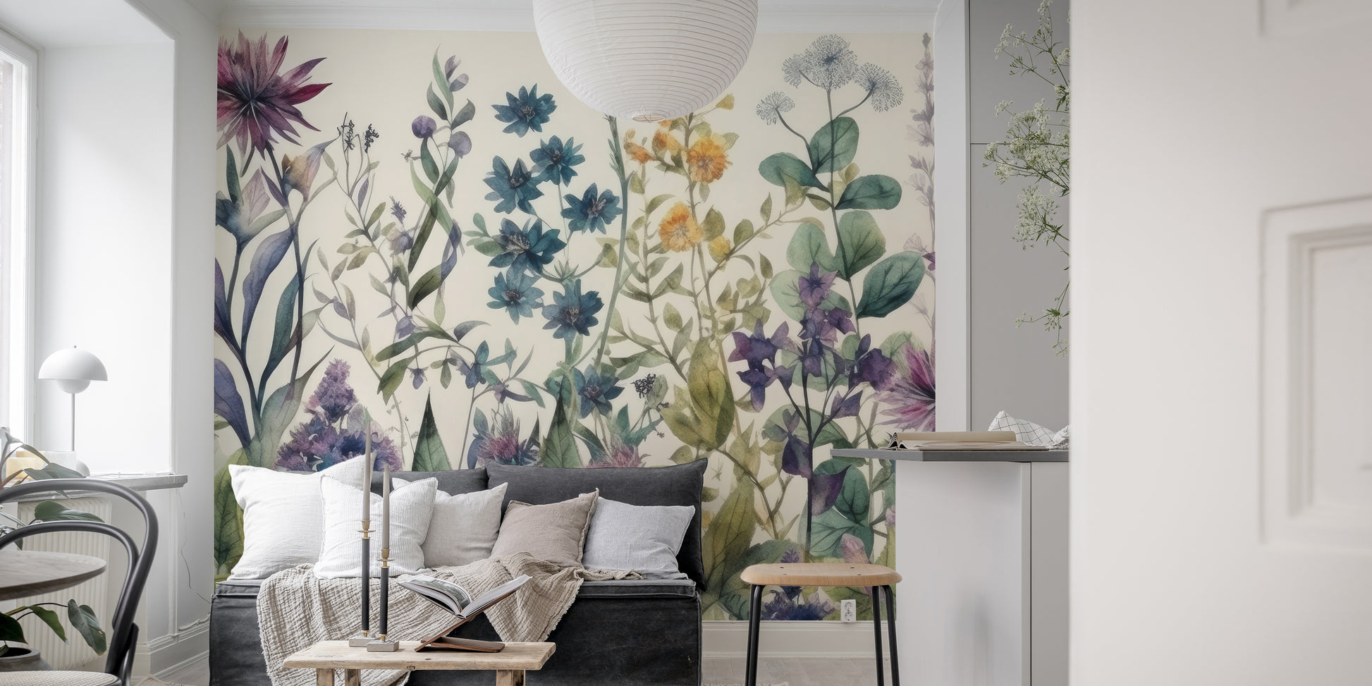 Add freshness with Garden Blooms Wallpaper Mural