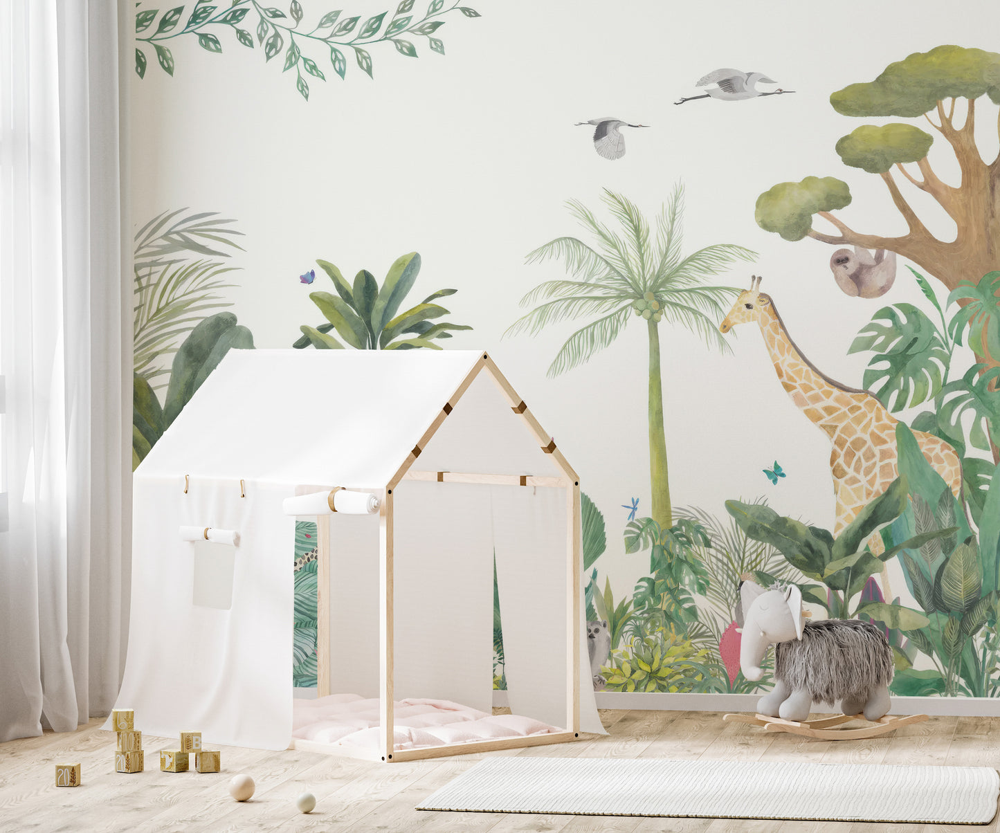 Serene Jungle Wildlife Wallpaper Mural for vibrant walls