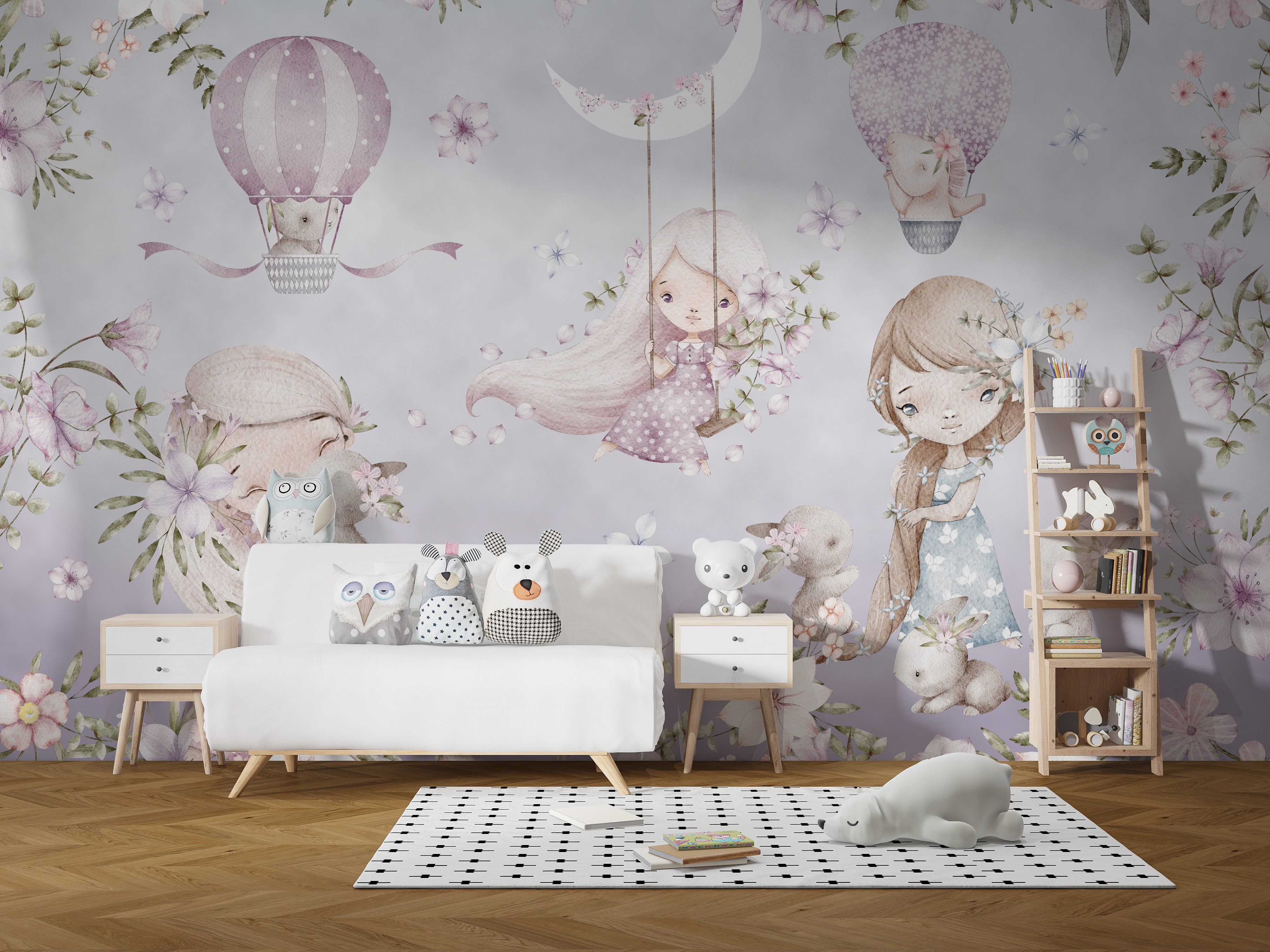 Blossom Fairies Wallpaper Mural for whimsical decor
