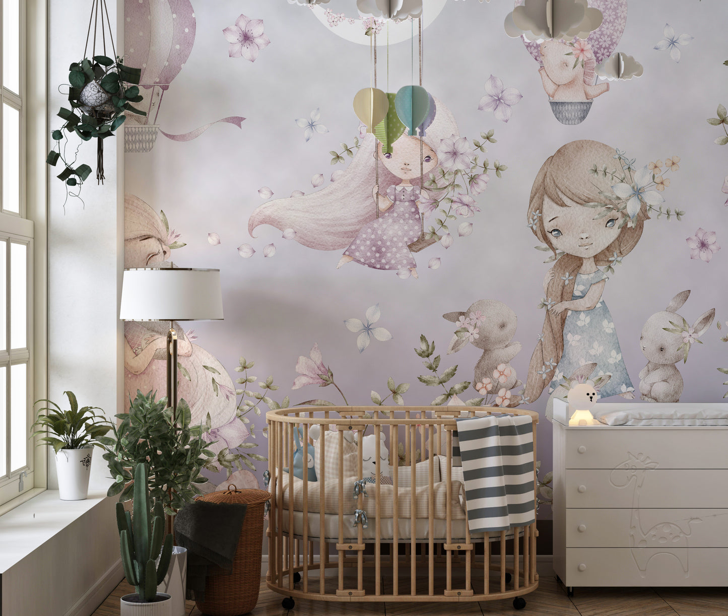 Enchanting Blossom Fairies Wallpaper Mural design