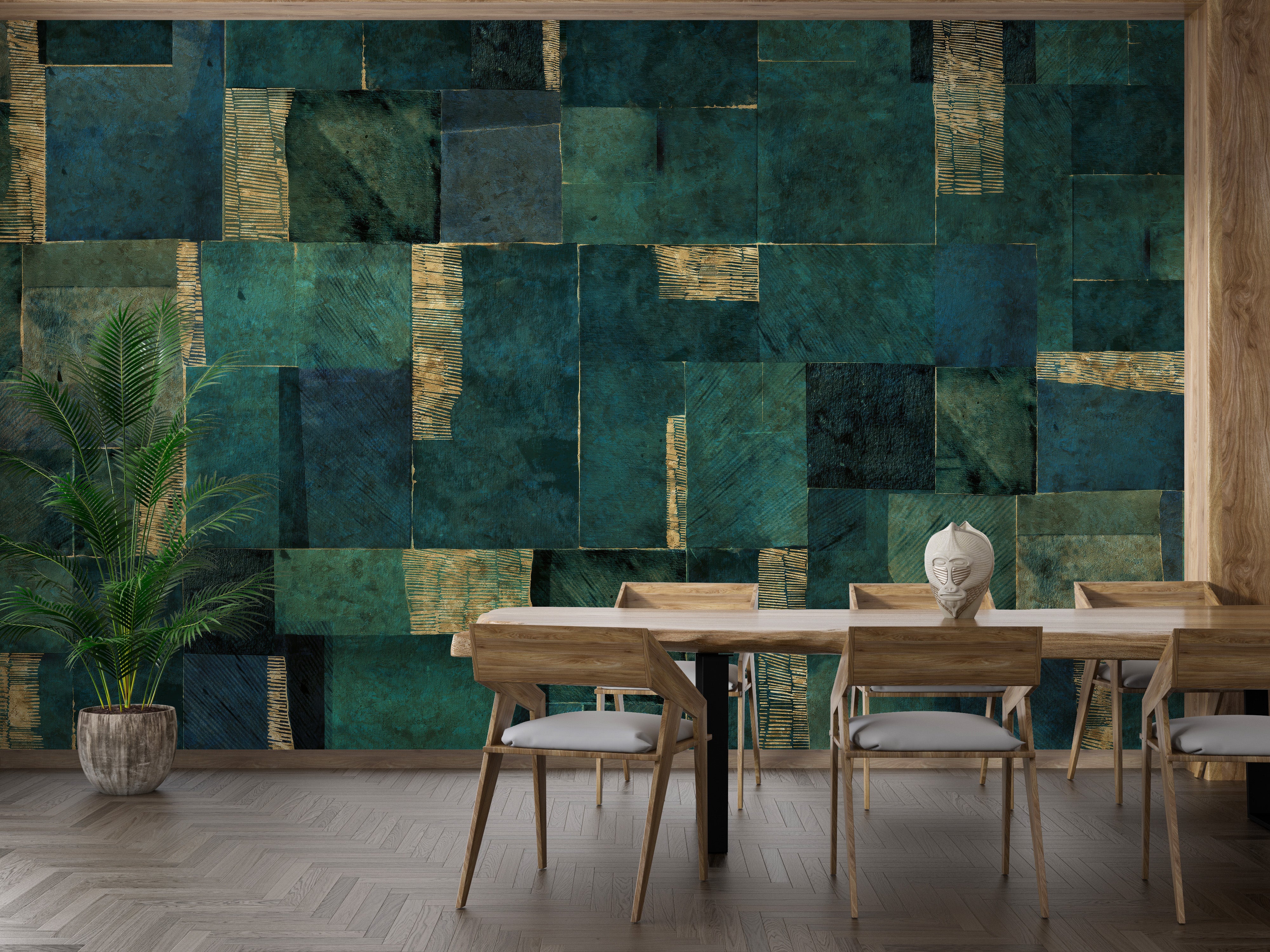 Abstract Geometric Wallpaper Mural for creative spaces