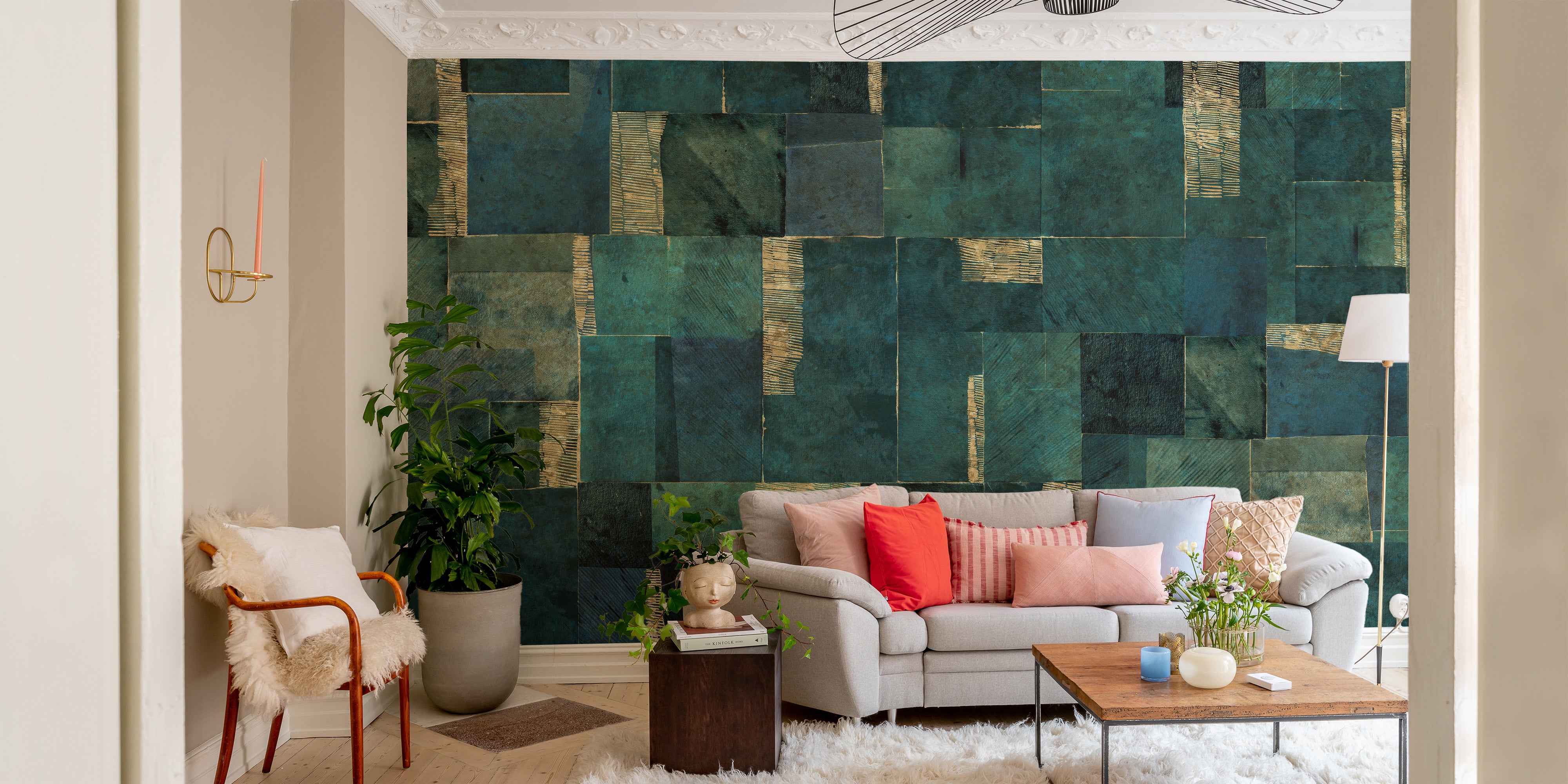 Bold Abstract Geometric Wallpaper Mural design