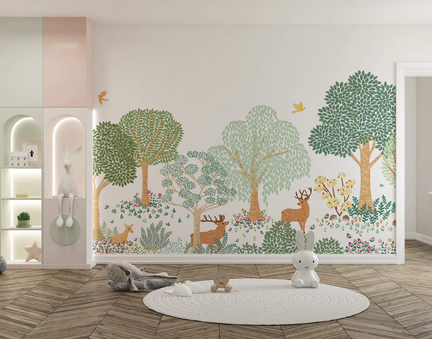 Storybook Deer Wallpaper Mural for a playful vibe