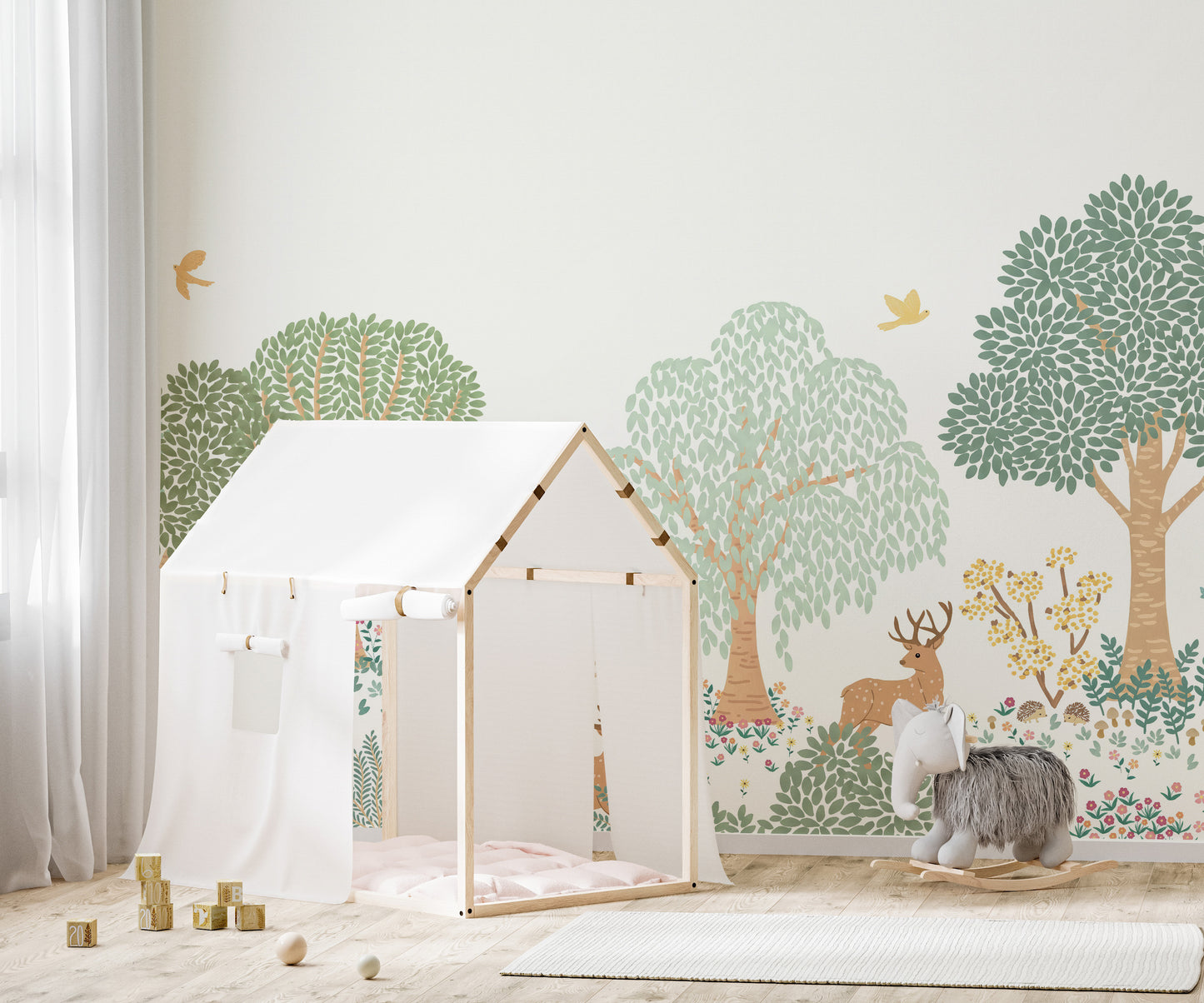 Storybook Deer Wallpaper Mural for a fairytale look