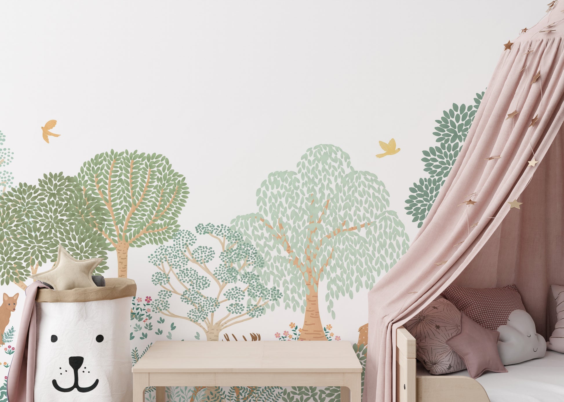 Storybook Deer Wallpaper Mural for a dreamy design