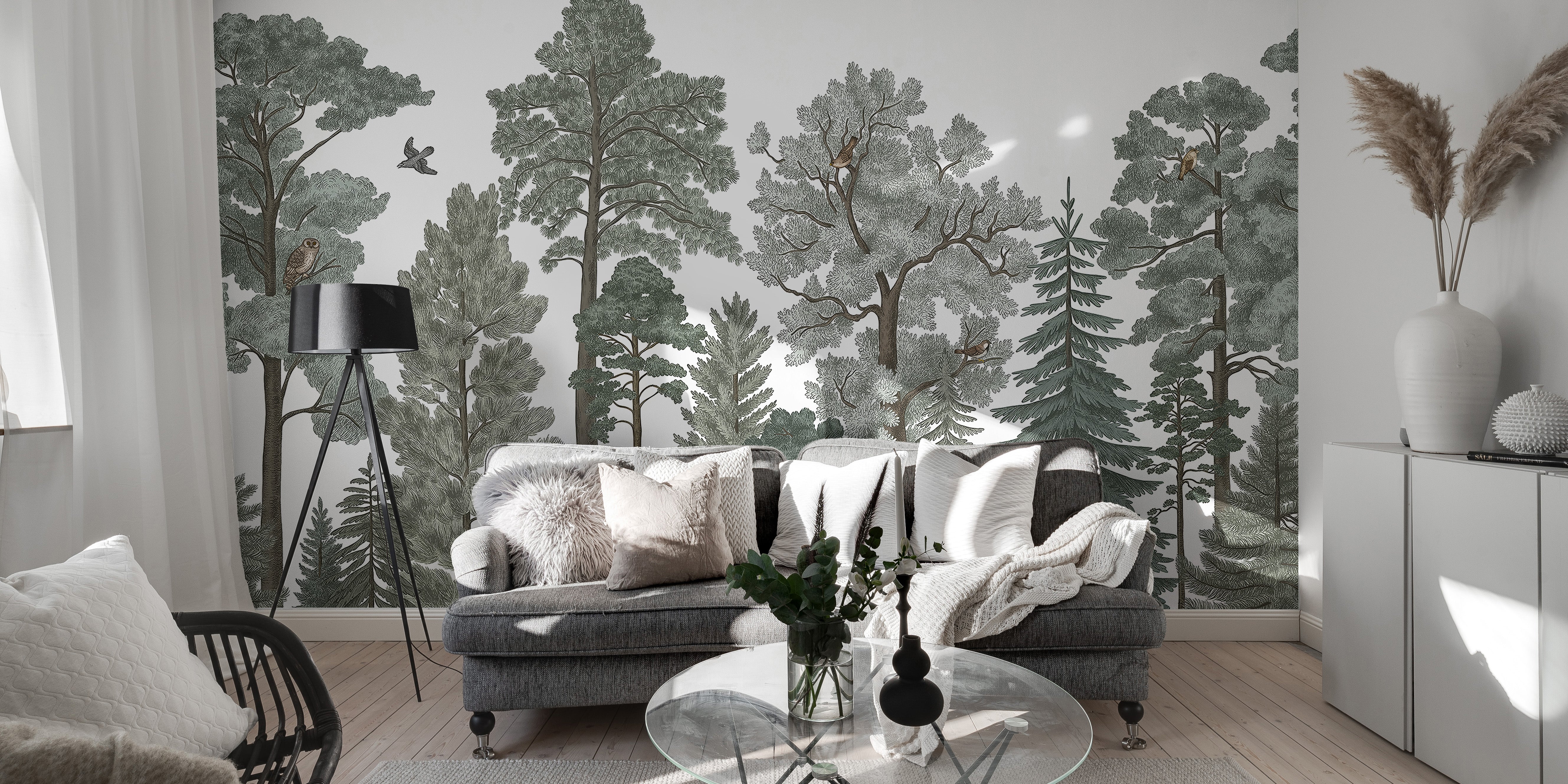 Majestic Pines Fox Wallpaper Mural for a wild touch