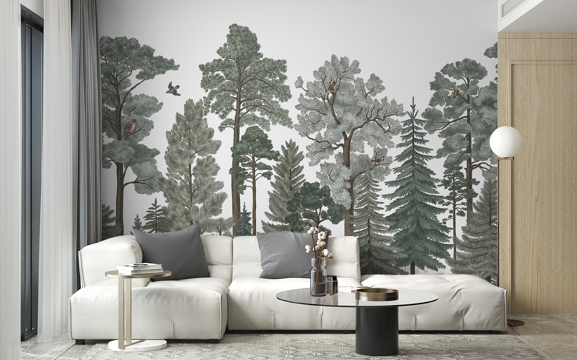 Majestic Pines Fox Wallpaper Mural for nature lovers