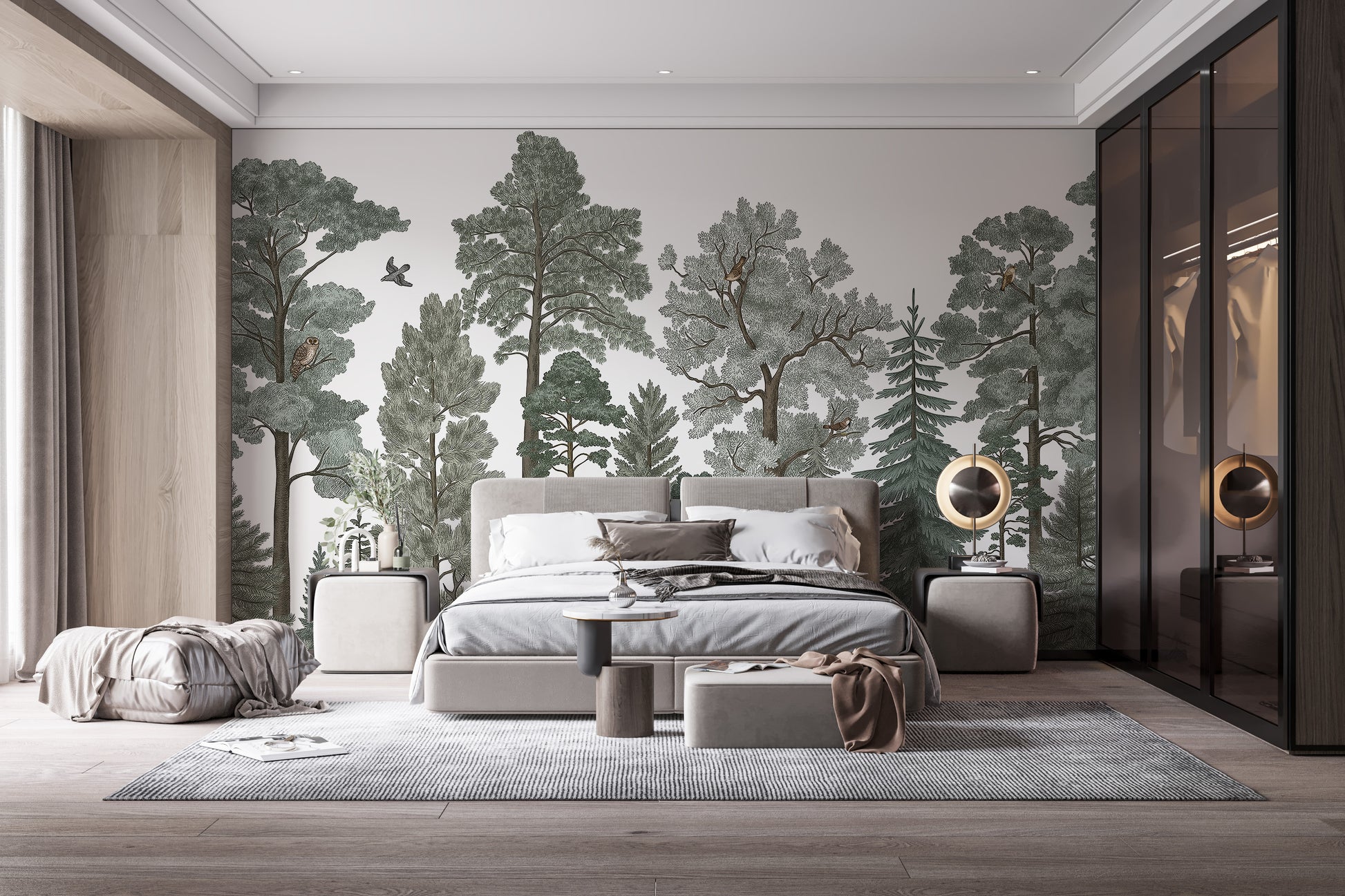 Majestic Pines Fox Wallpaper Mural for a charming, natural feel